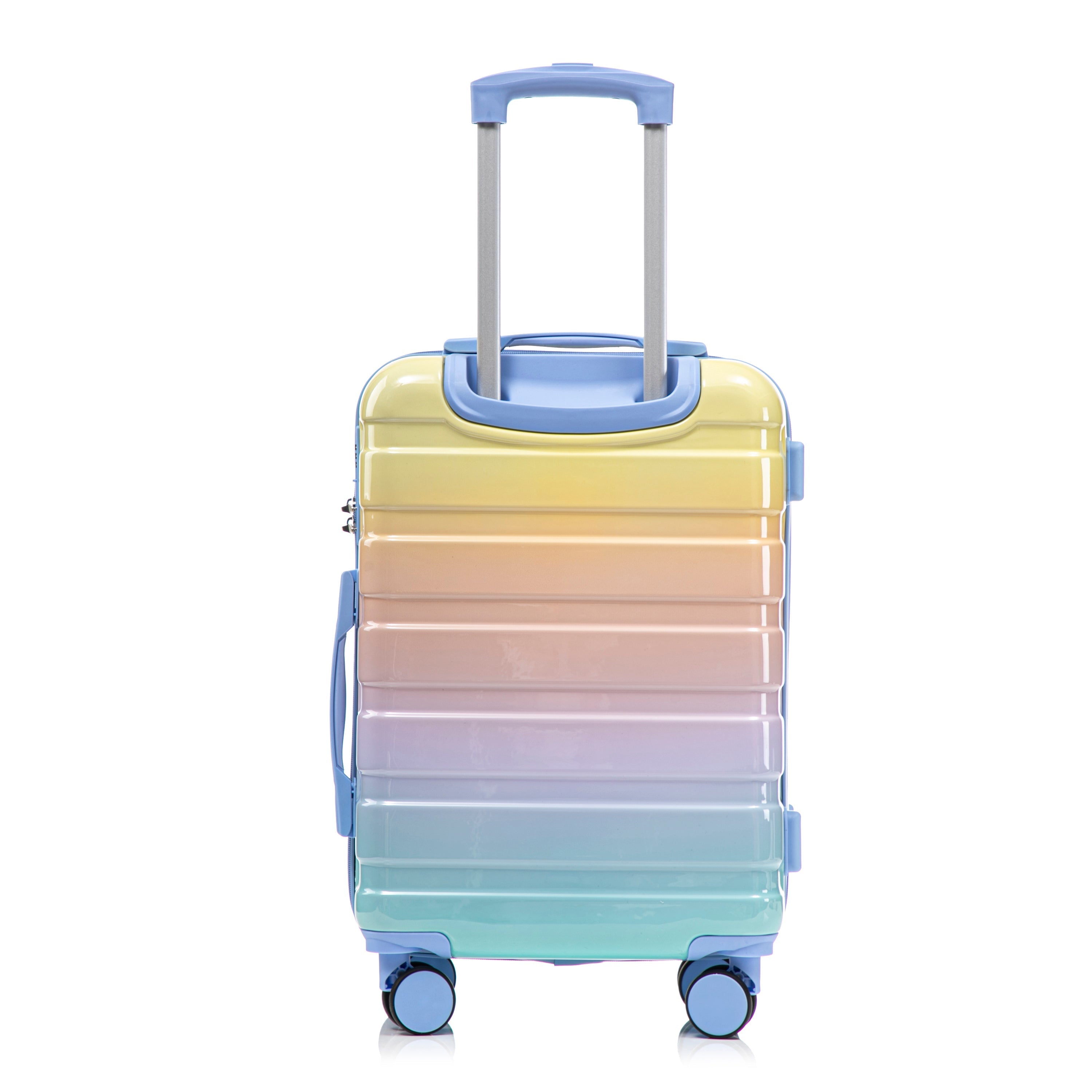 14'/20' 2-Piece PC Spinner Wheel Luggage Set in Gradient Blue Yellow