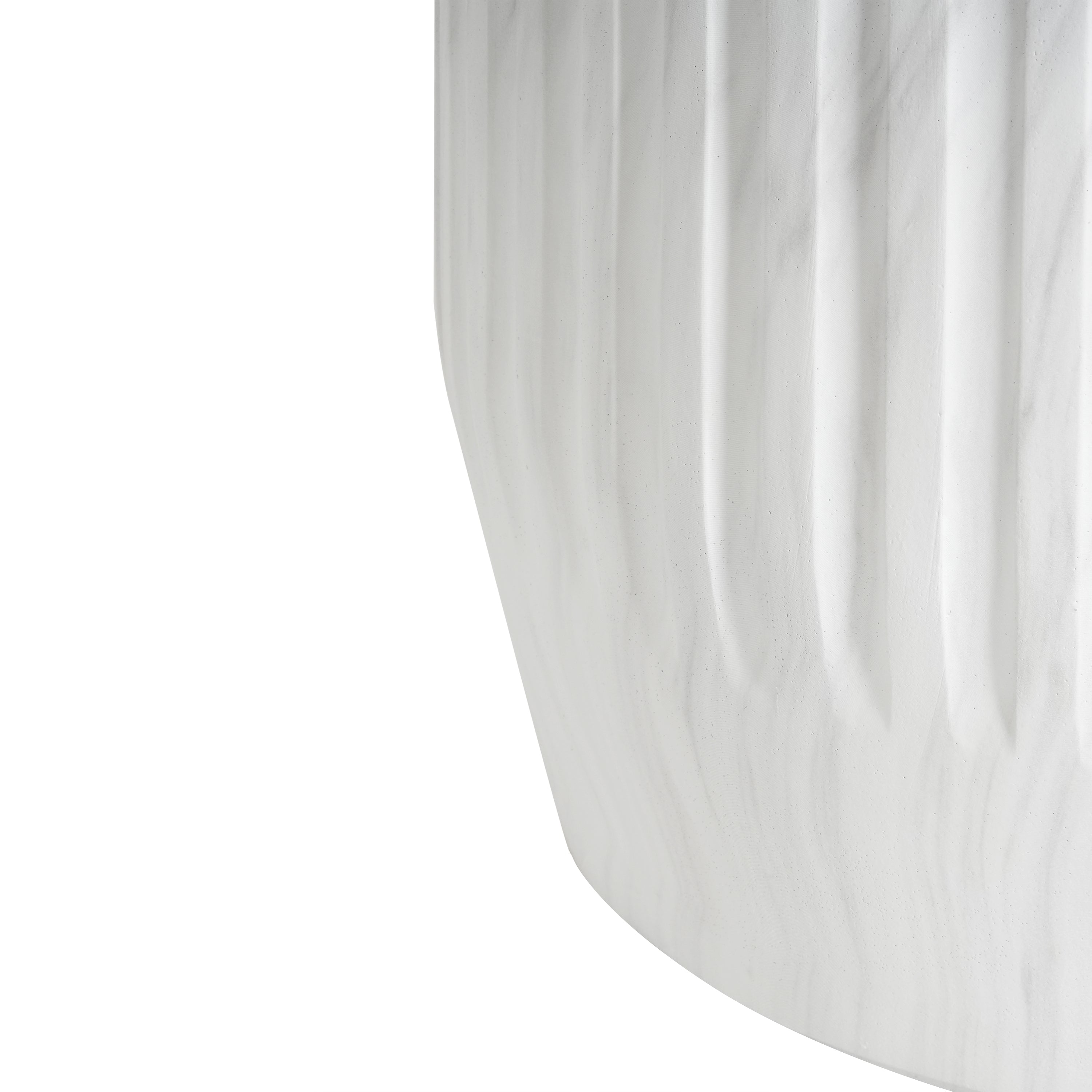 Outdoor Cicci Carved Side Table, White