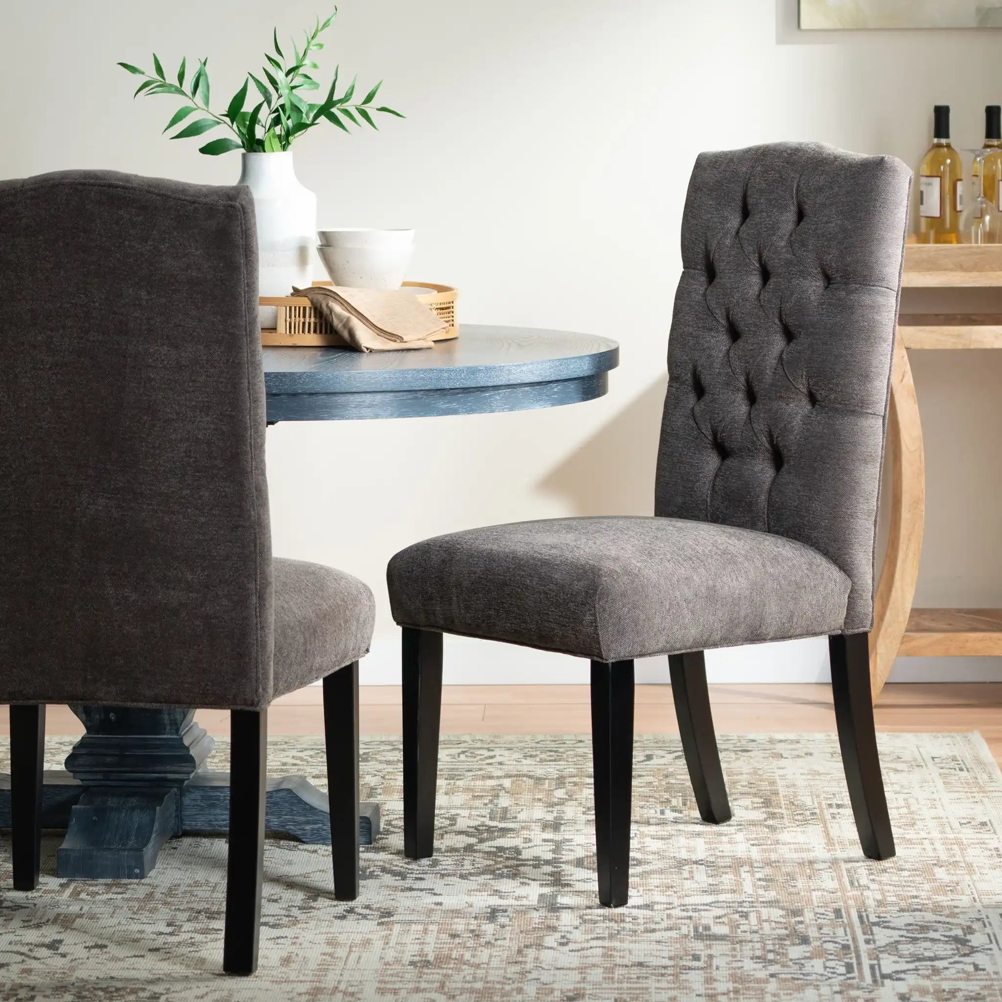 Harriet Tufted Dining Chair with Button Tufting and Diamond Stitching