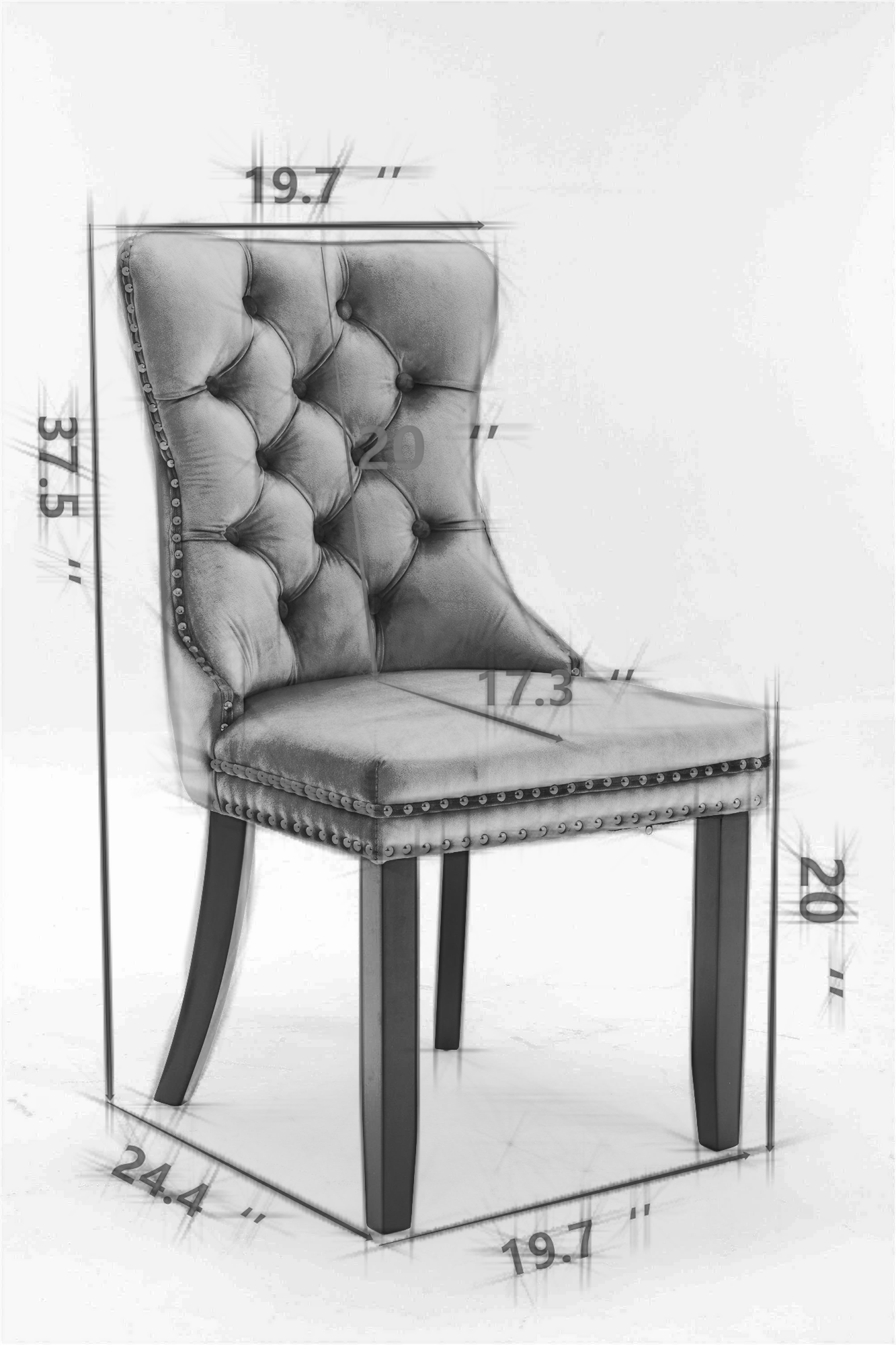 Nikki Collection Modern Velvet Upholstered Dining Chair