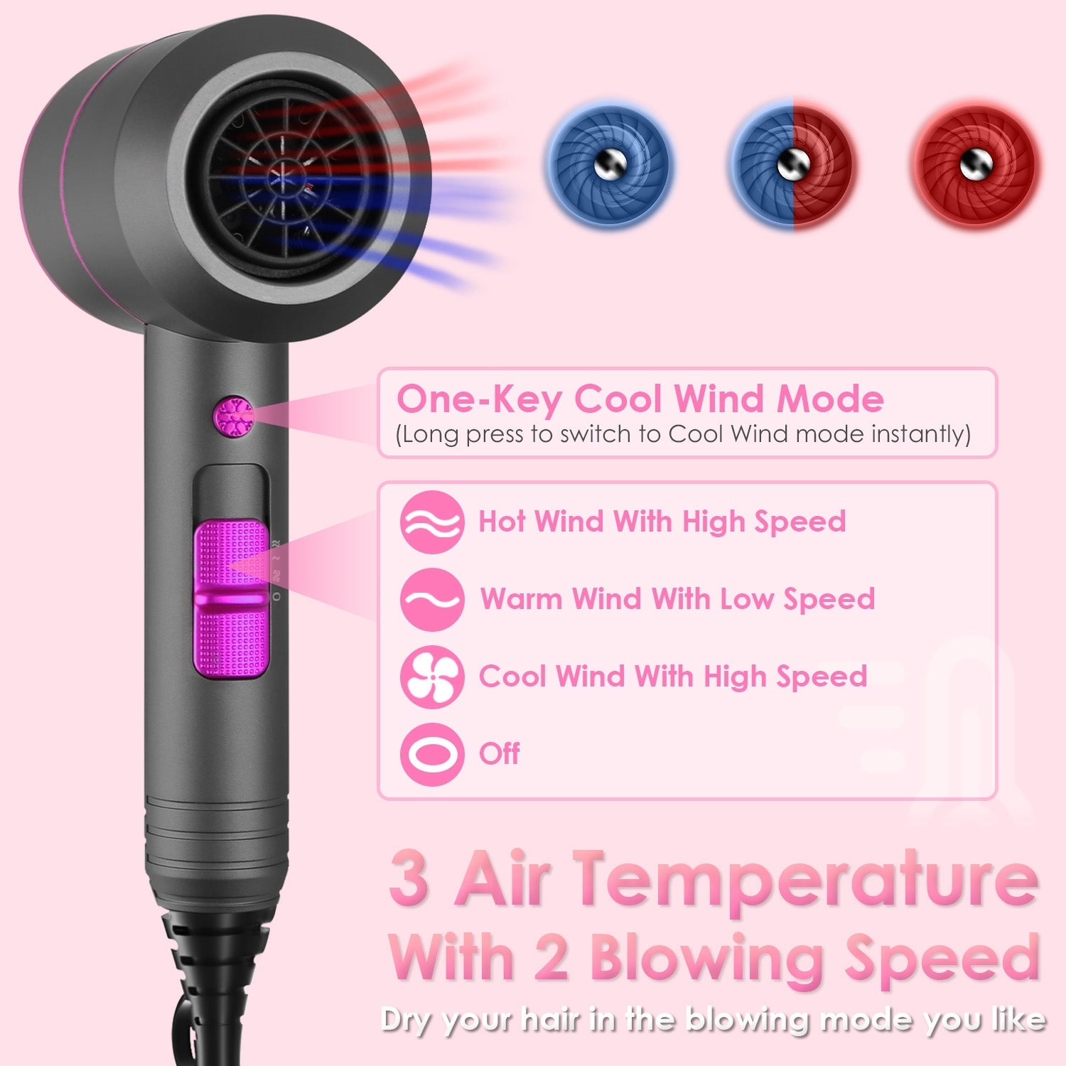 Portable Compact Hair Blow Dryer