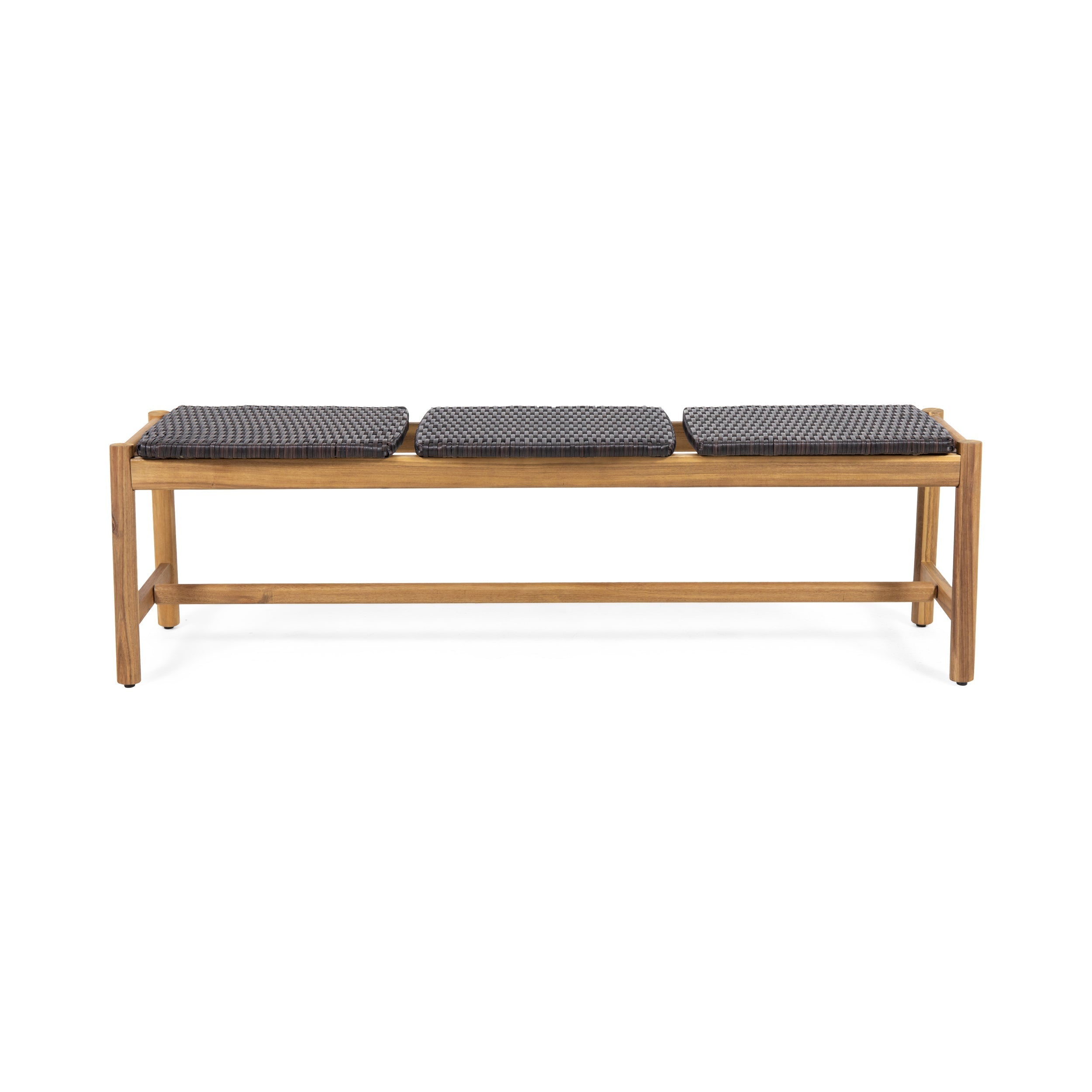 Cambria Rustic 3-Seater Outdoor Bench with Teak Finish