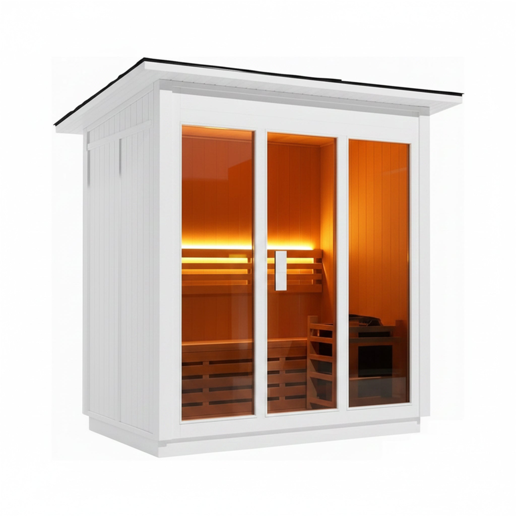 Custom 8-Person Luxury Spruce Outdoor Steam Sauna With Heater And Stones (SAK51642)