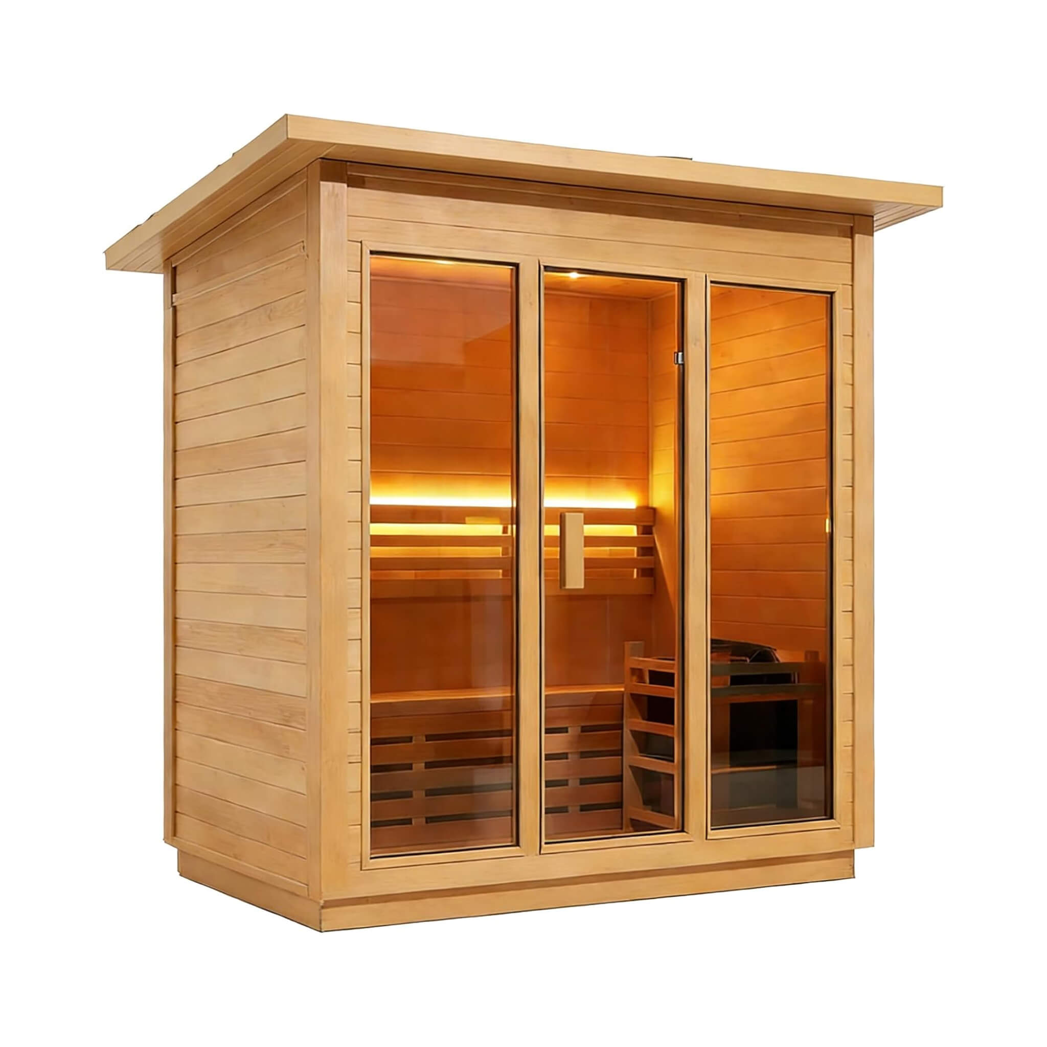 Custom 6-Person Luxury Canadian Hemlock Outdoor Steam Sauna With Heater And Stones (SAK63821)