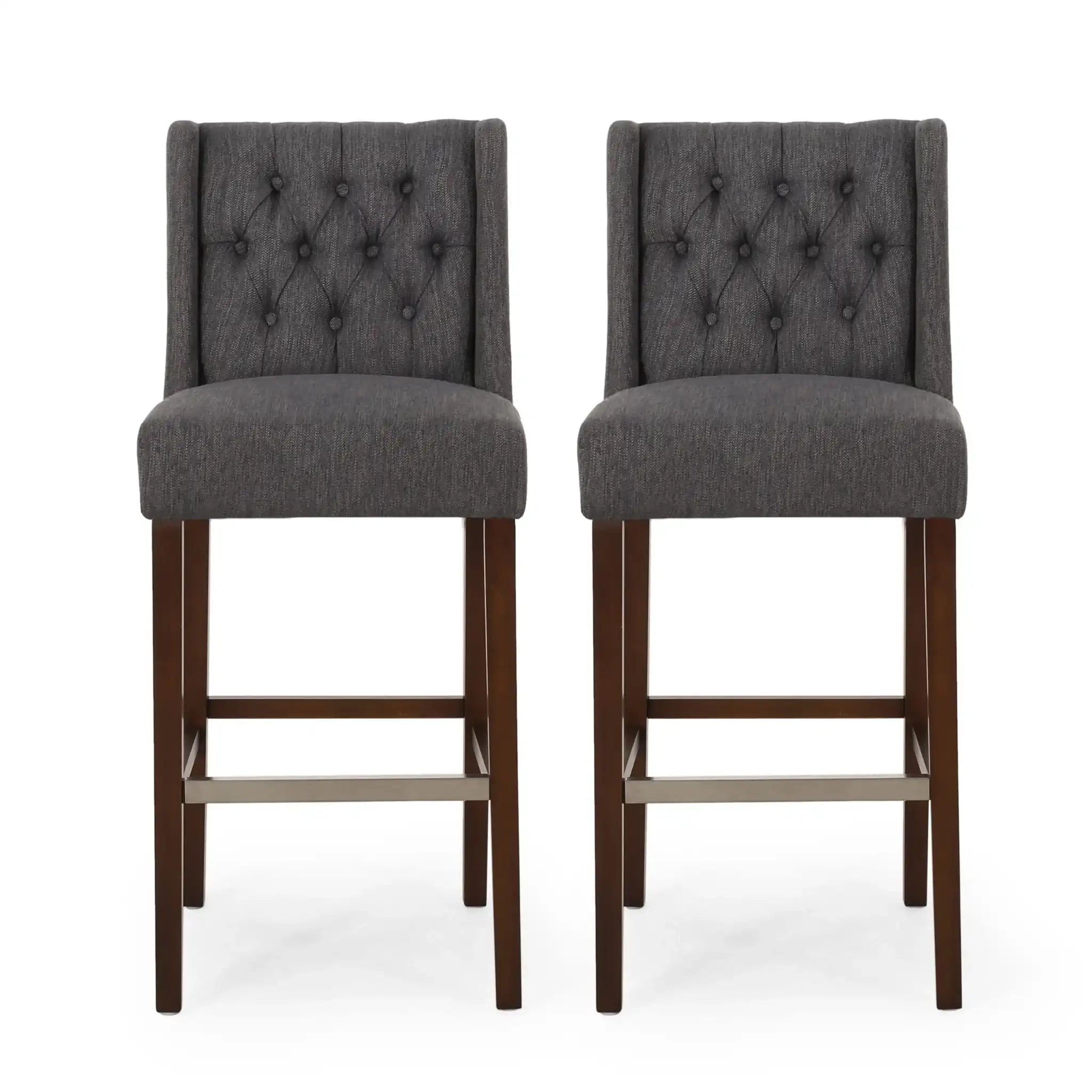 Solstara Upholstered Dining Barstool with Button Tufted and Wing Back