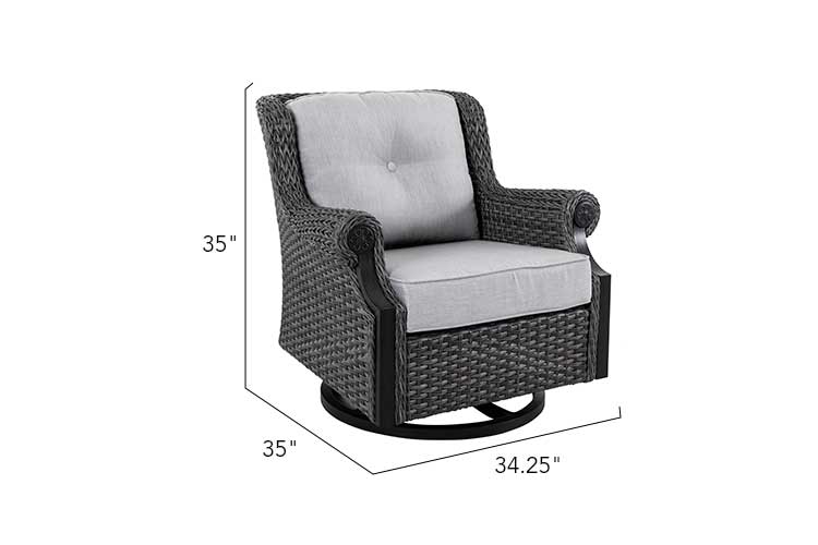 Lassen 4-Piece Firepit Set with Swivel Rocking Chairs