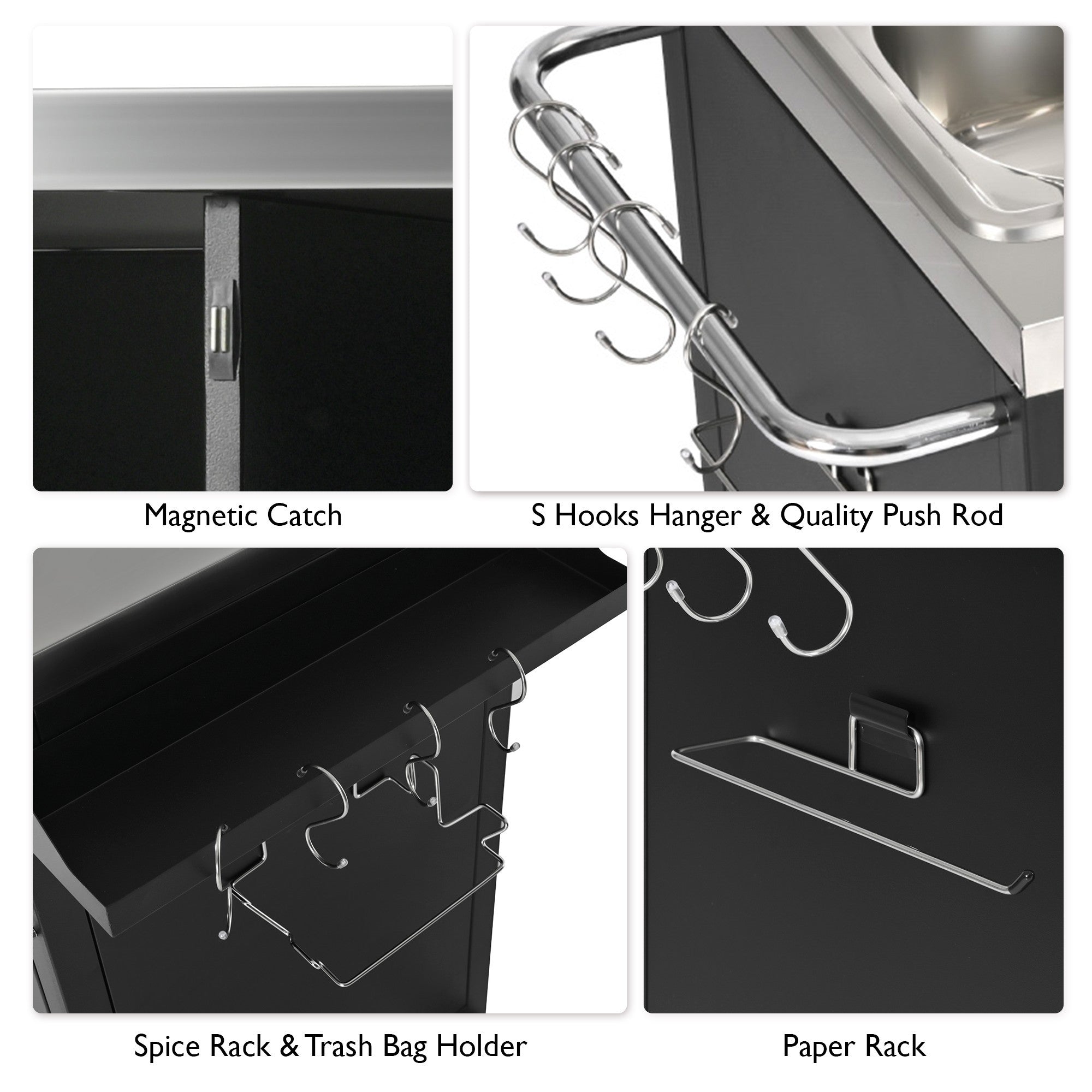 K&K 55.5" Outdoor Kitchen Island with Sink