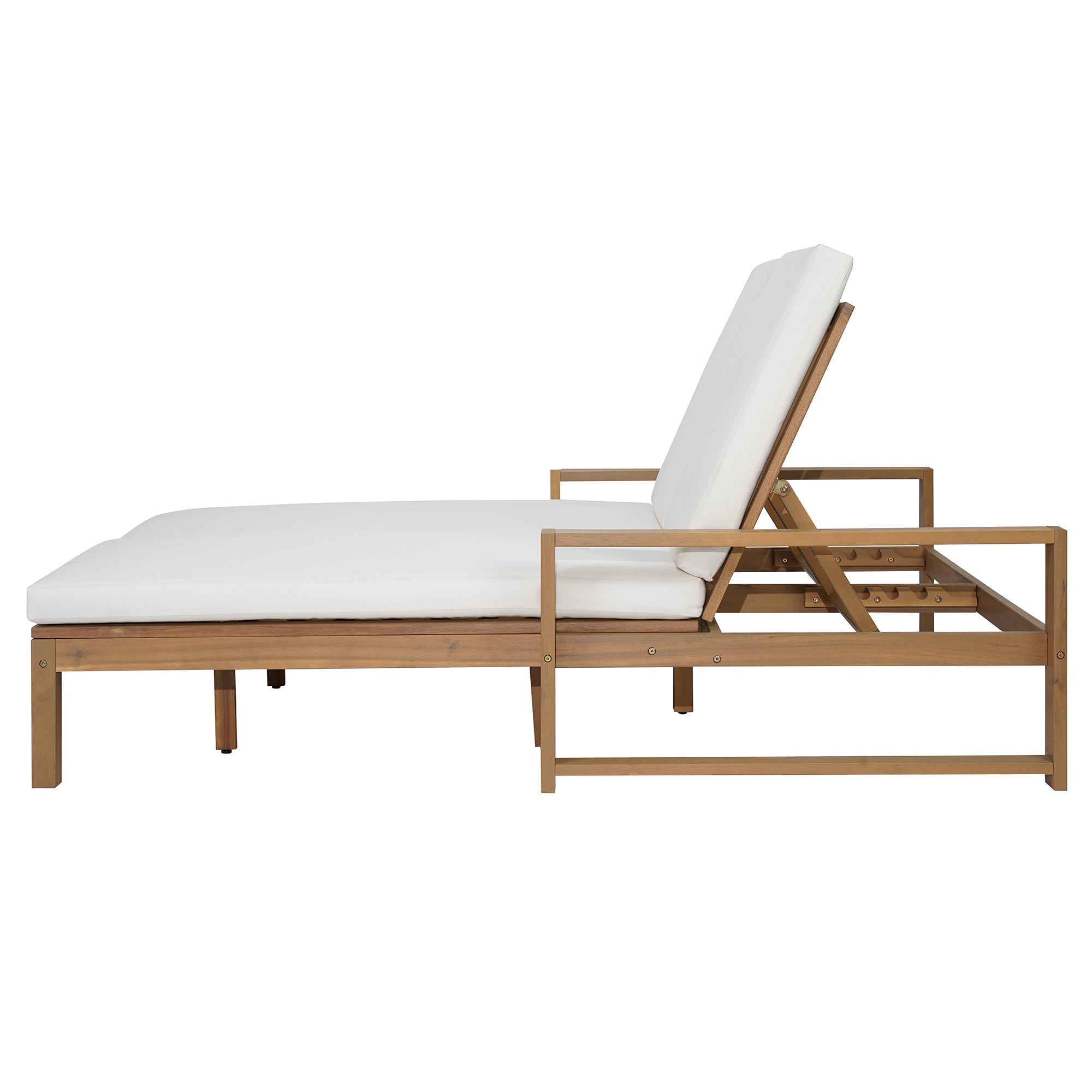 TREXM Outdoor Double Lounge Chair with 5-Position Adjustable Backrest