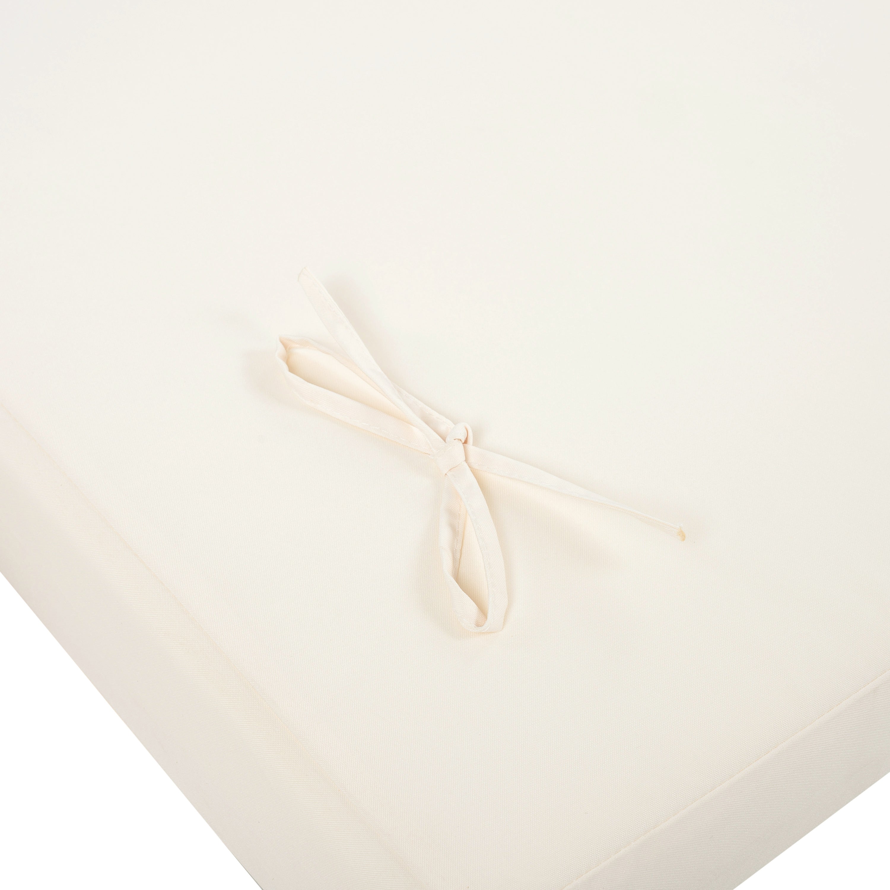 Outdoor Reclining Chair Cushion with Headrest in Beige