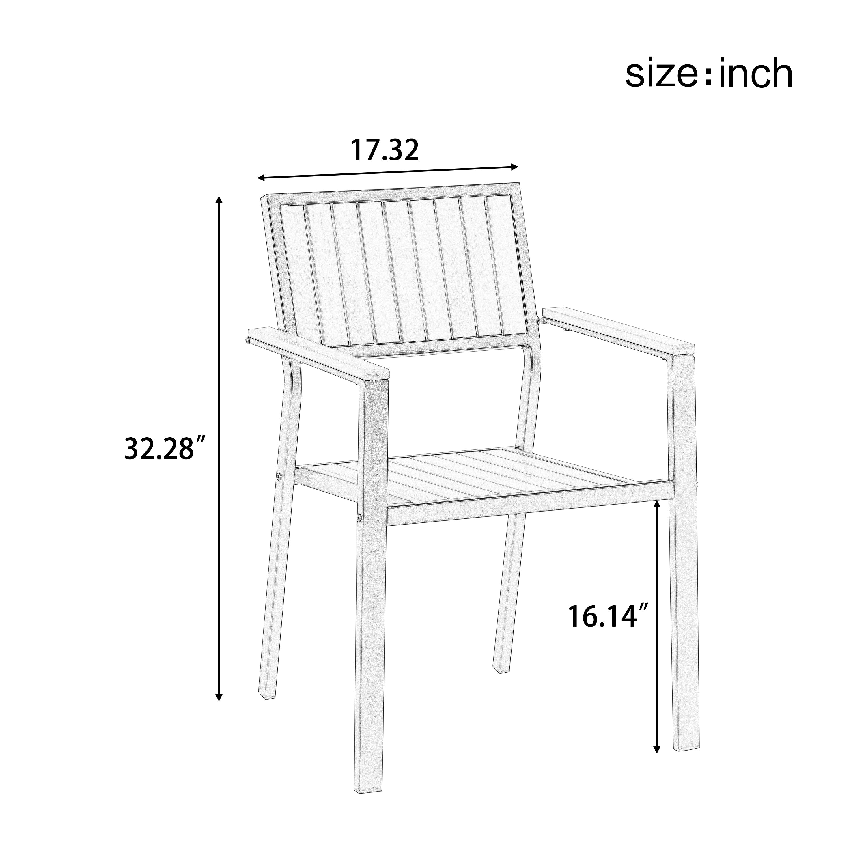 Flexible Outdoor Dining Set with Extendable Table and Six Chairs