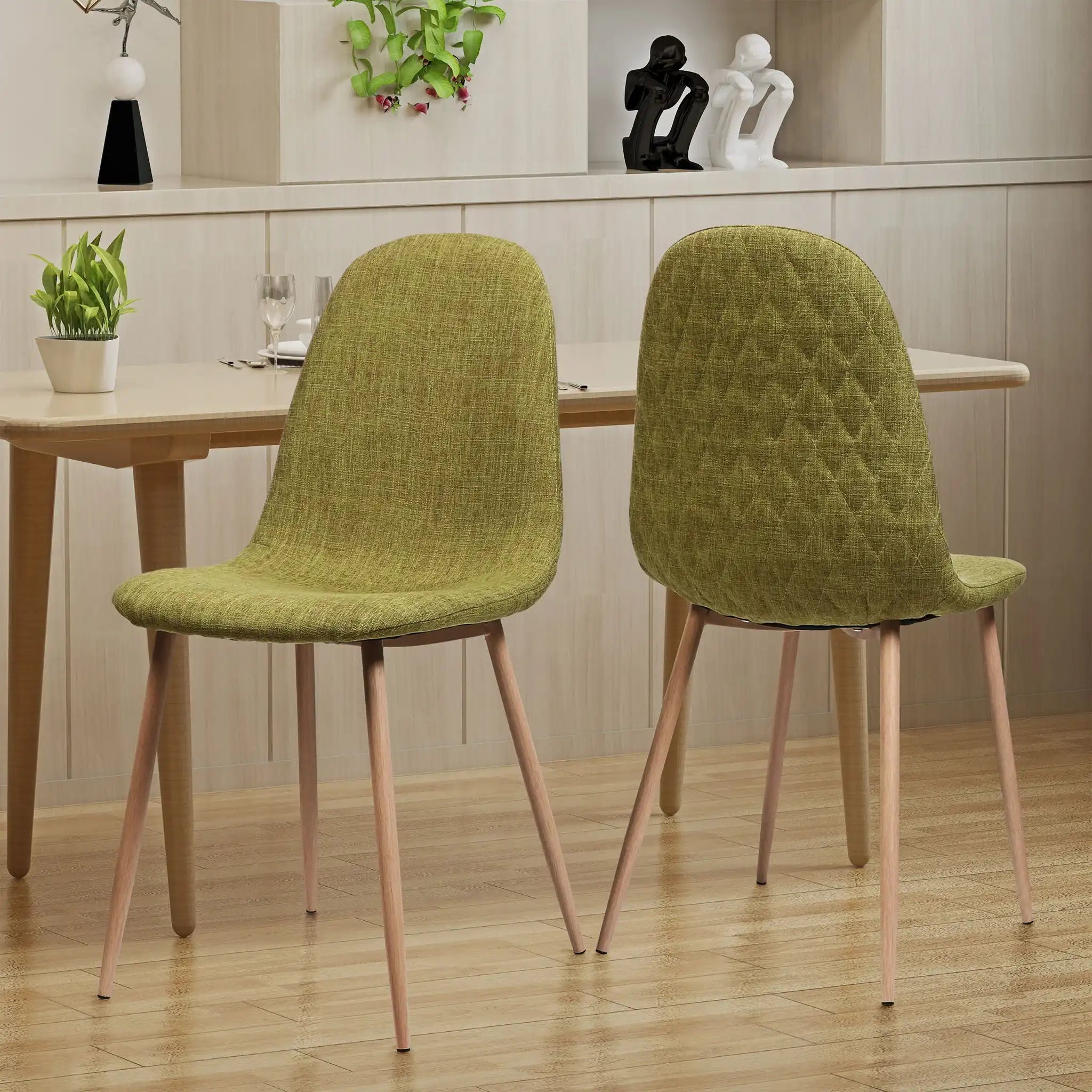 Elegant Dining Chair Set With Fabric Upholstery