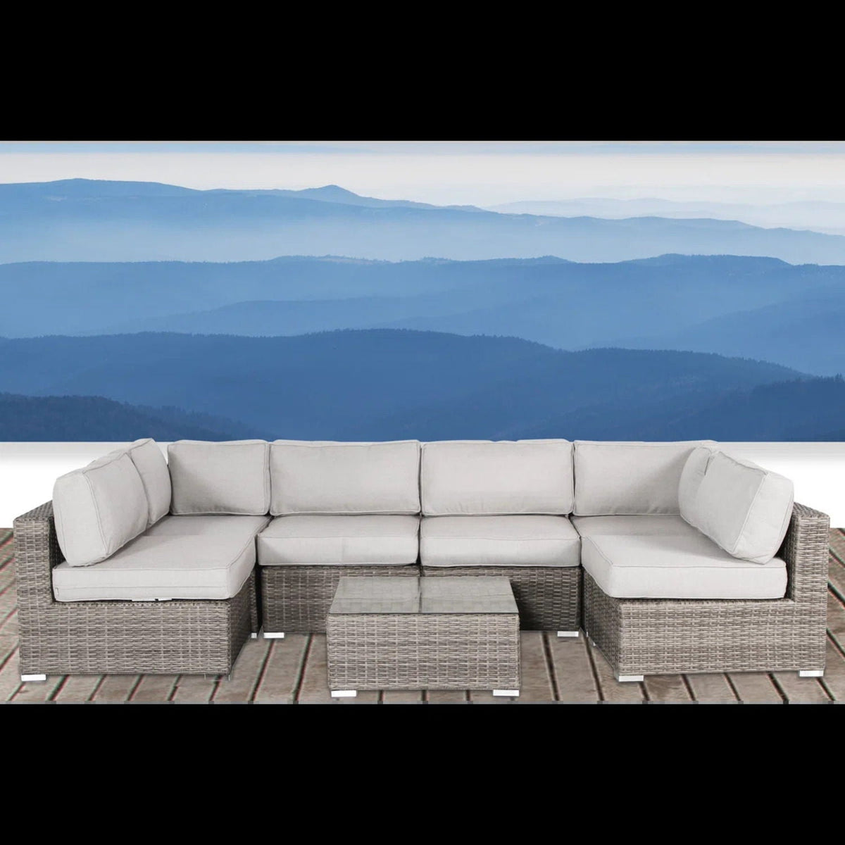 Outdoor Wicker Seating Group With Cushions