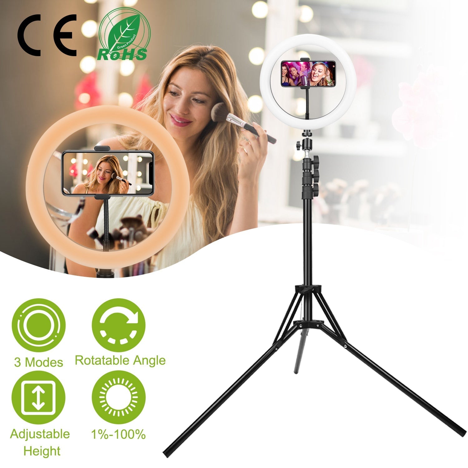 10in LED Adjustable Selfie Ring Light