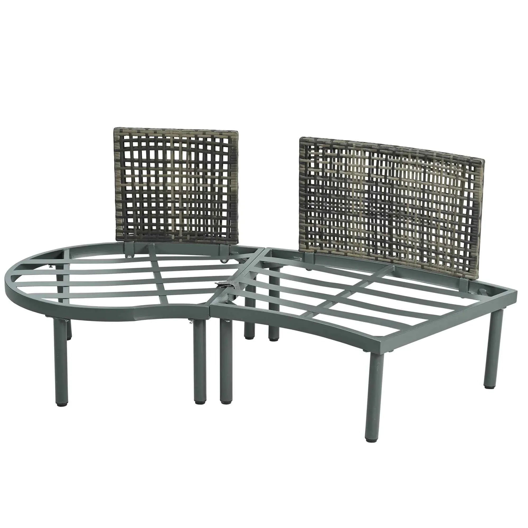 8-Piece Patio Sofa Furniture Set, Half Moon Outdoor Sectional Sofa