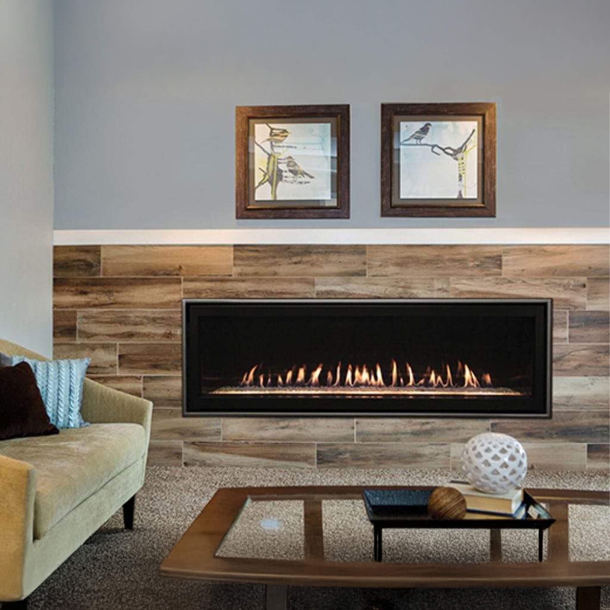 Empire Comfort Systems Boulevard 46K BTU 60" Direct Vent Linear Gas Fireplace With Multi Function Remote (SAK52915)