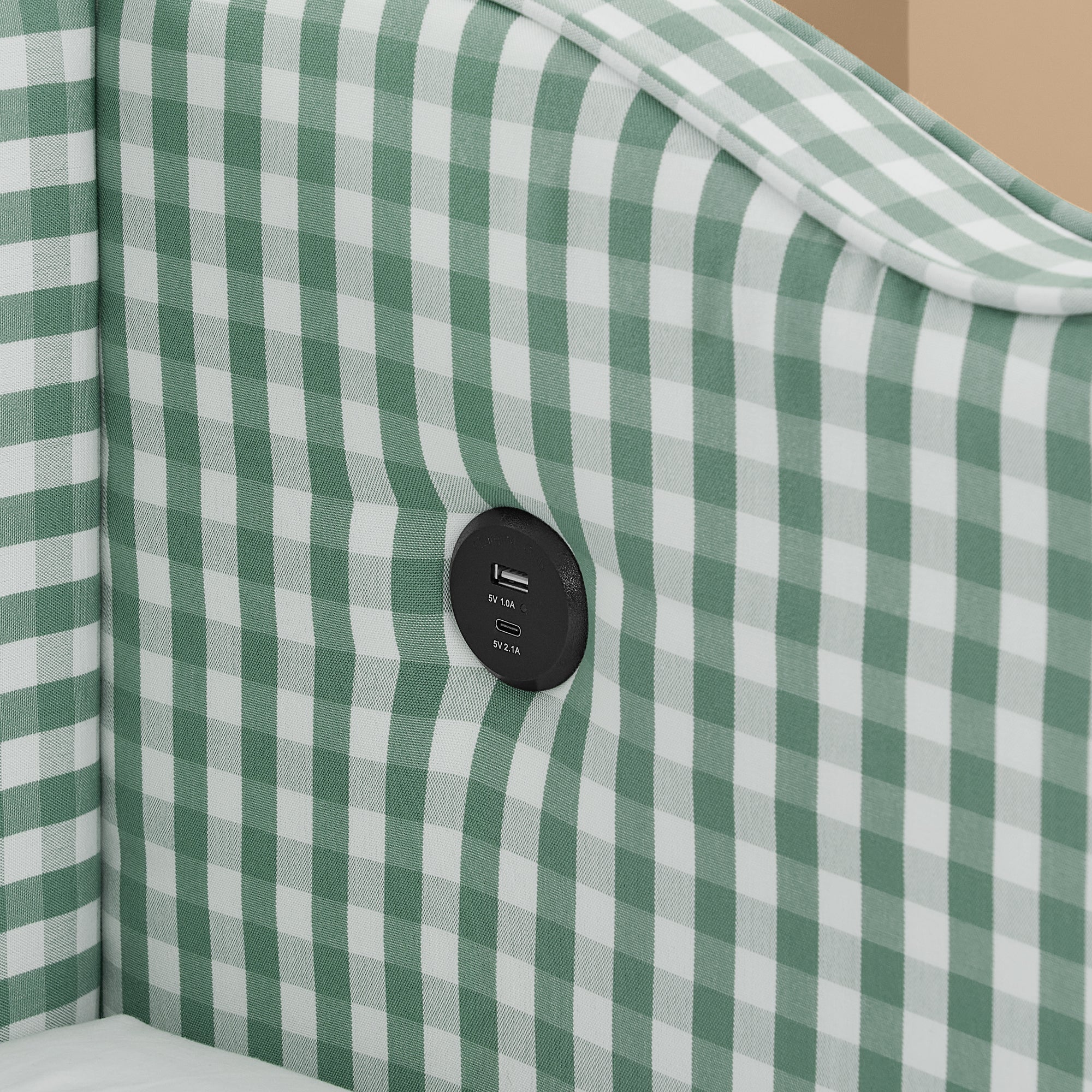 Cozy Gingham Daybed with Trundle Twin Size Sofa Bed No Box Spring Needed