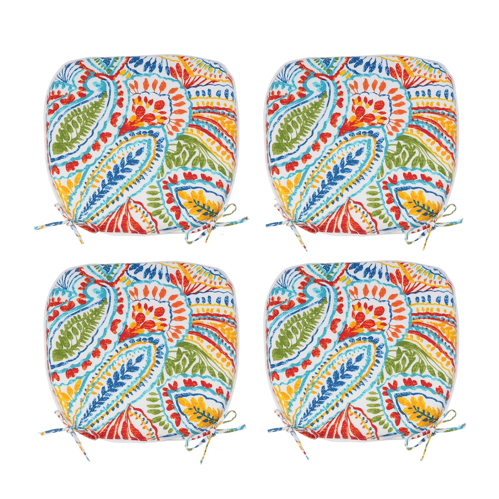 Outdoor Patio Chair Cushions, Water-Repellent U-Shape Thick Foam Seat Cushions (Set of 4)