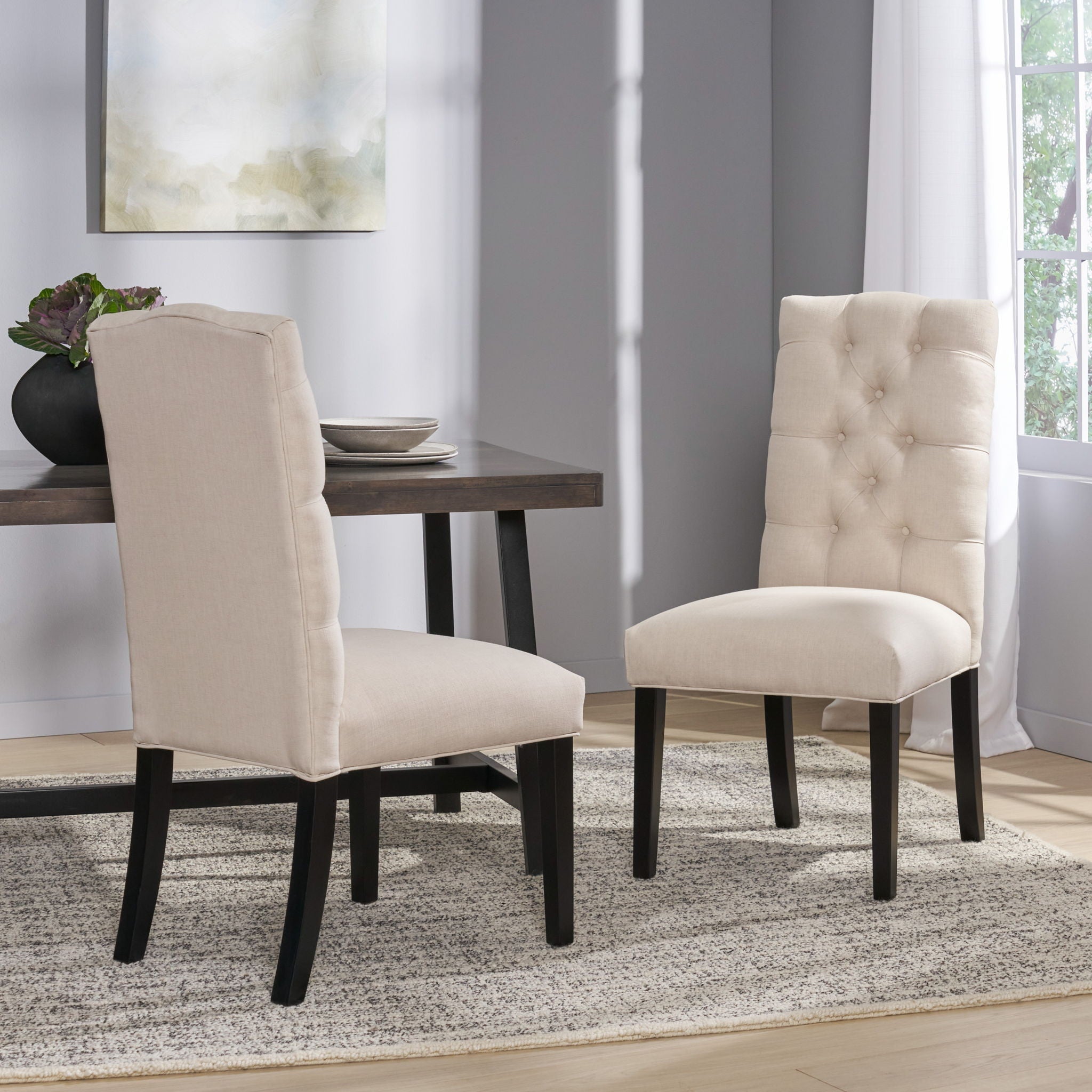 Harding Tufted Dining Chair (Set of 2) - Natural