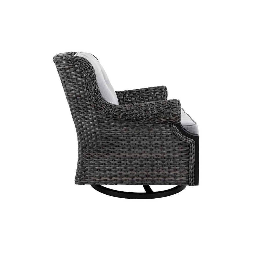 2 Lassen Wicker Swivel Rocking Chair