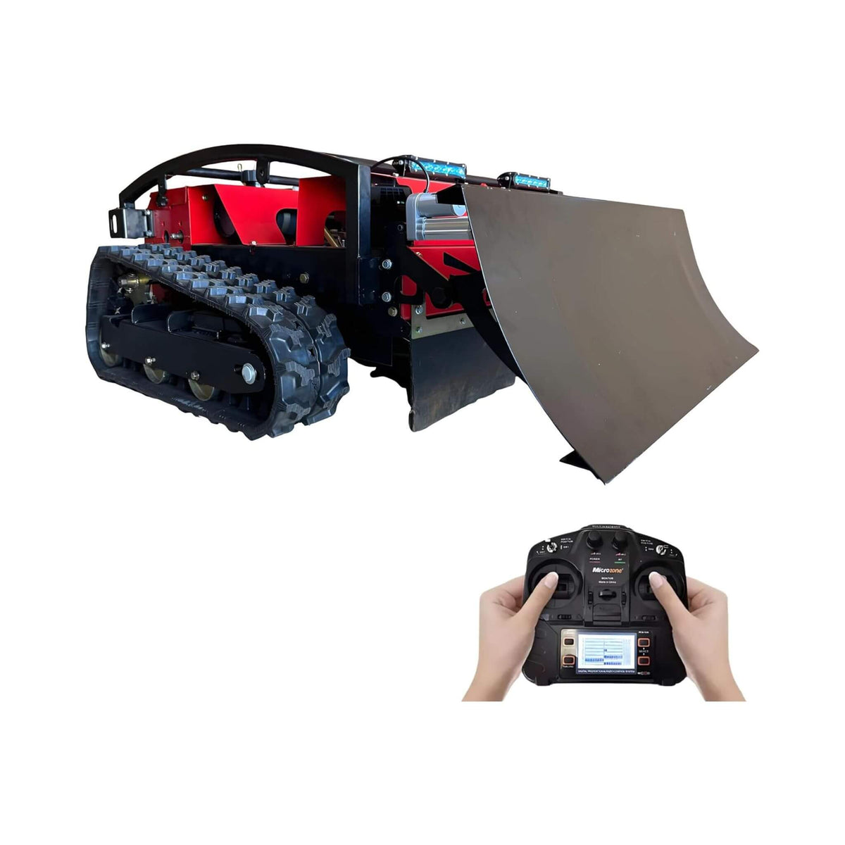 Heavy-Duty 24-Inch 9HP Commercial Remote-Controlled Lawn Mower With Snow Plow