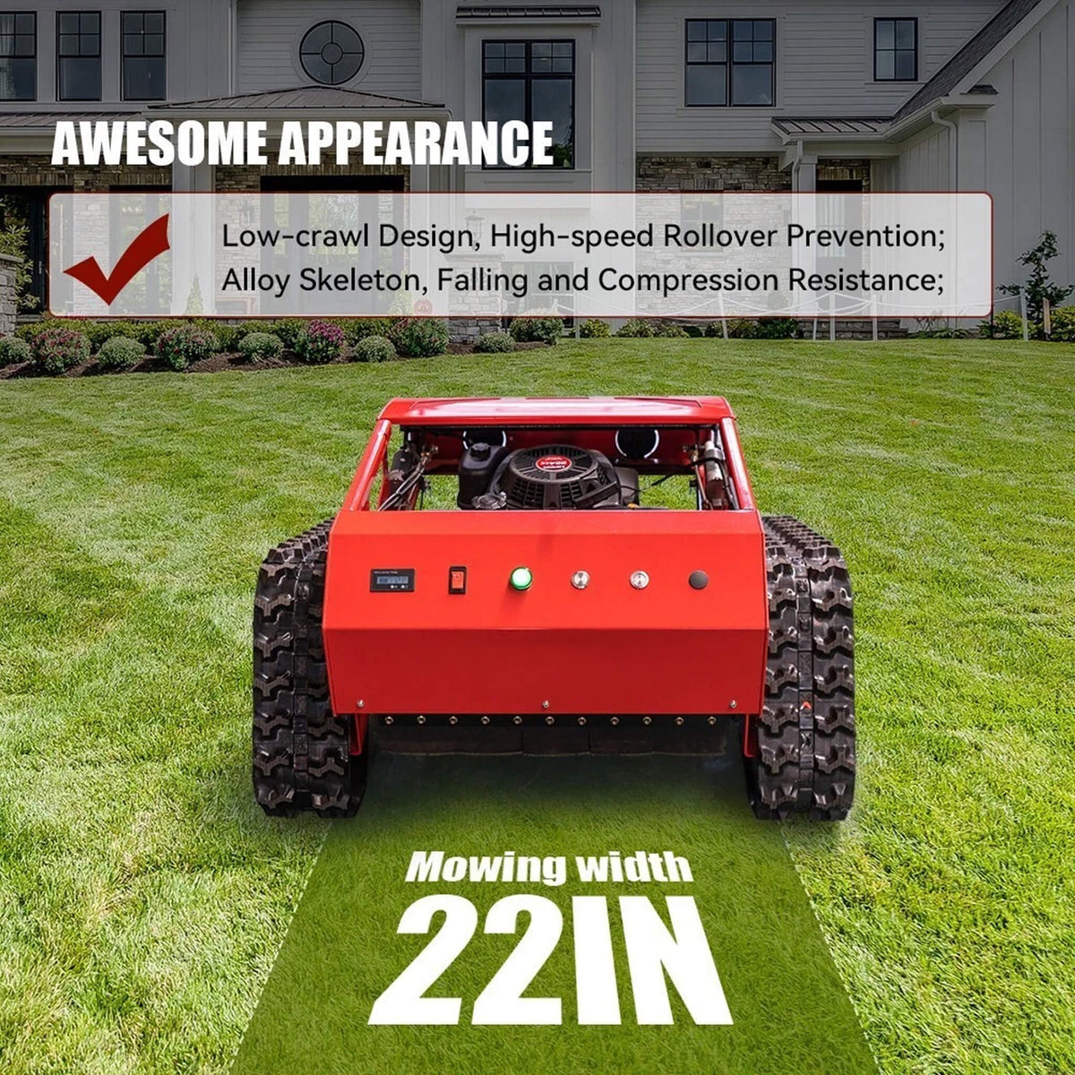 Heavy-Duty Industrial Remote-Controlled Lawn Mower With Adjustable Cutting Height