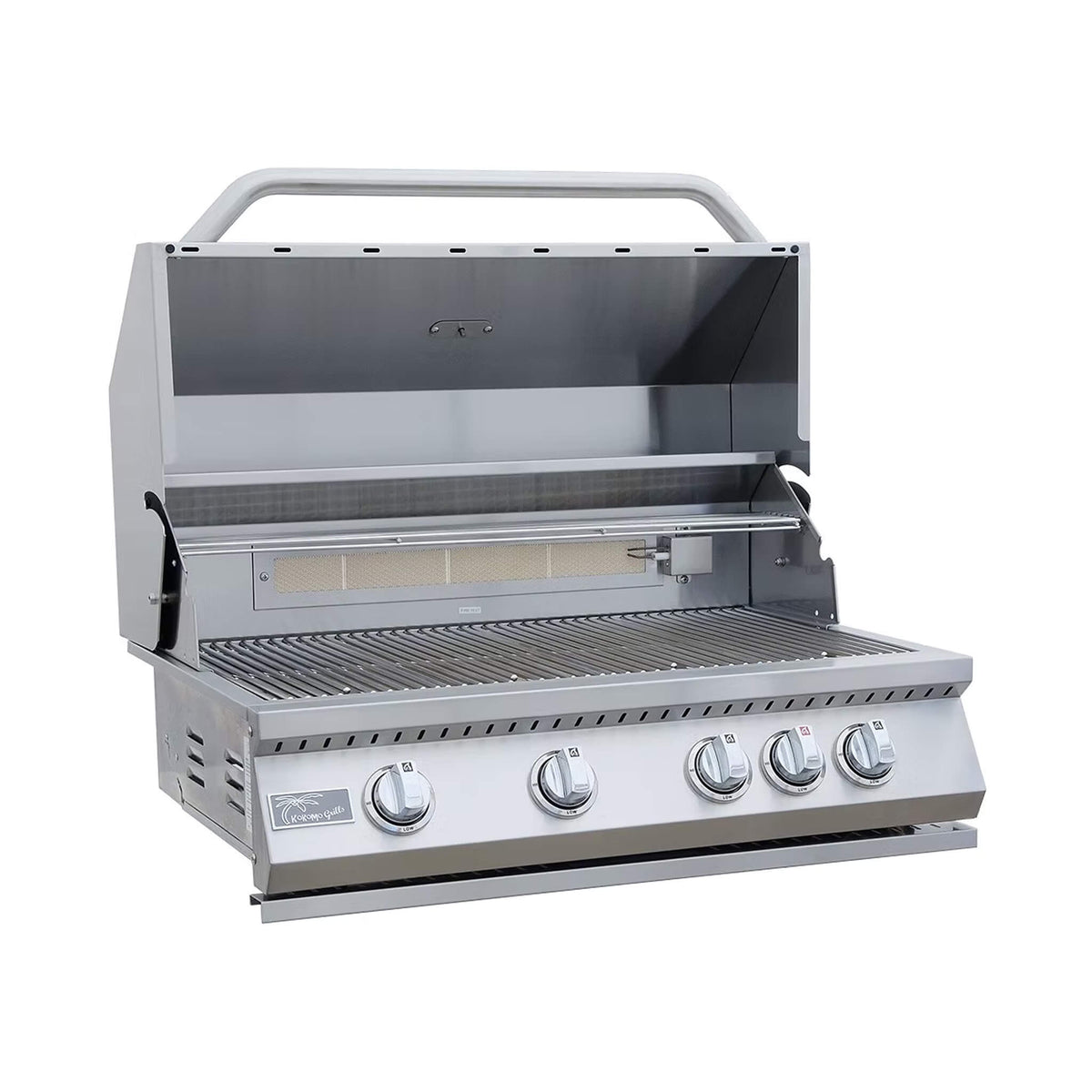 KoKoMo Grills Baja 9FT BBQ Island With LEDs, Built-In BBQ And Refrigerator