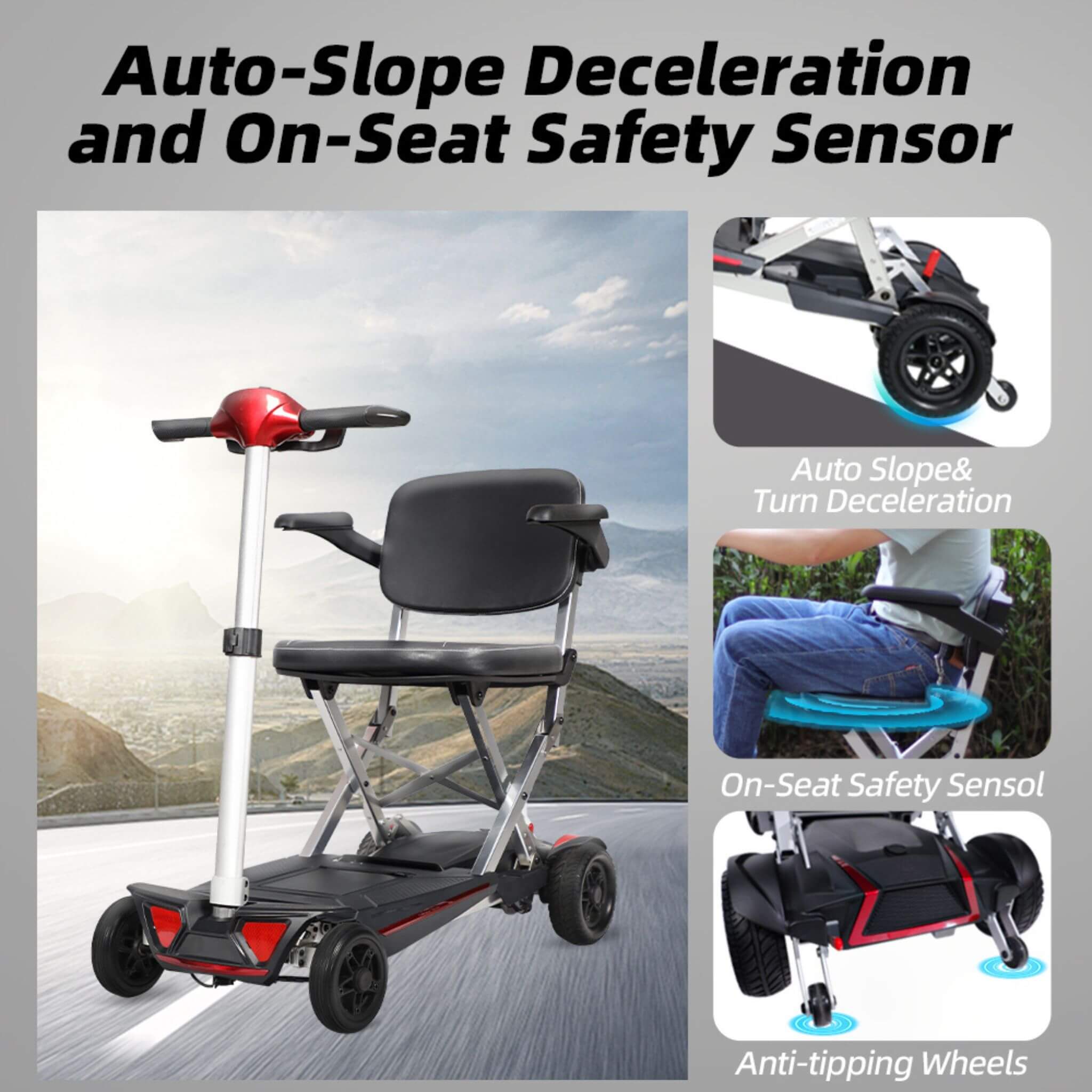 Lightweight Powered Folding Mobility Scooter For Adults And Seniors (SAK53214)