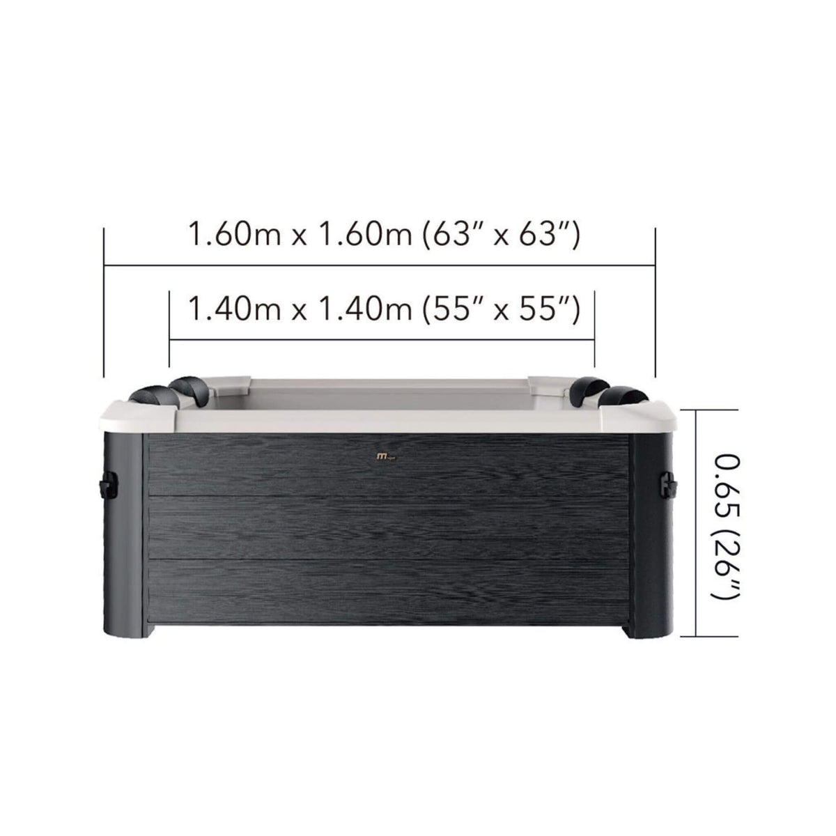 MSpa Oslo Supreme 6-Person 120 Jets Square Spa W/ LED Lights & Integrated App Control