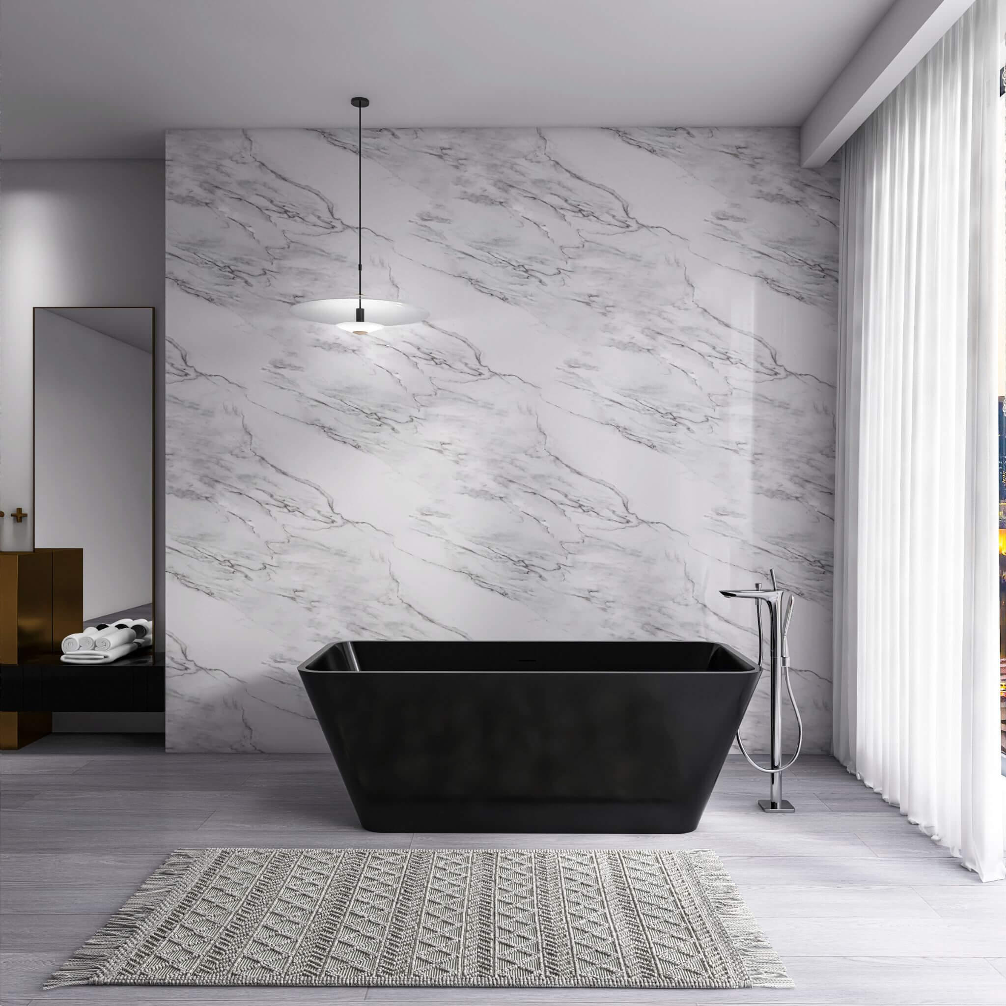 Nuvia 67-Inch Luxury Freestanding Solid Surface Soaking Bathtub (SAK51920)