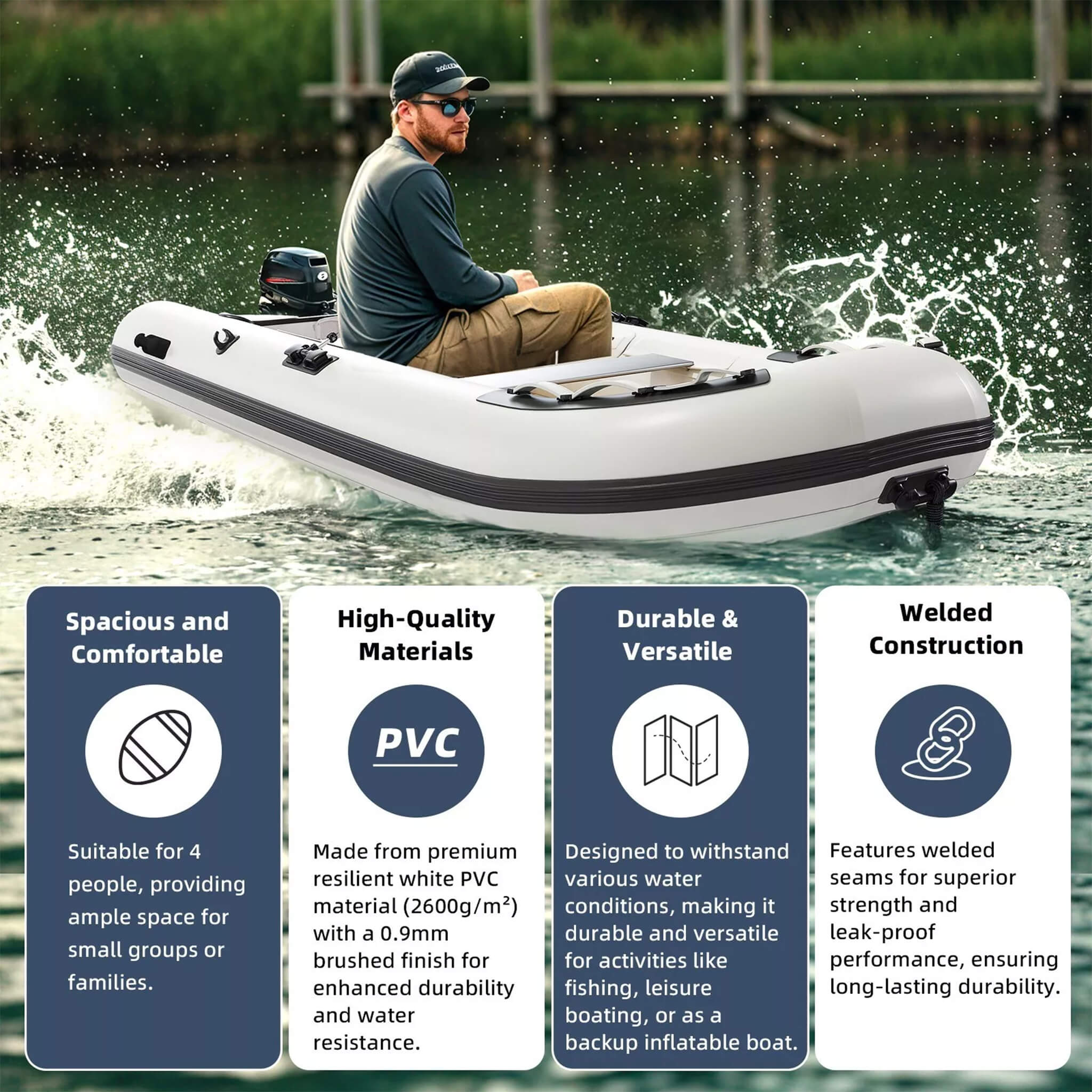 Portable Inflatable Dinghy Boat Kit With Accessories (SAK93784)