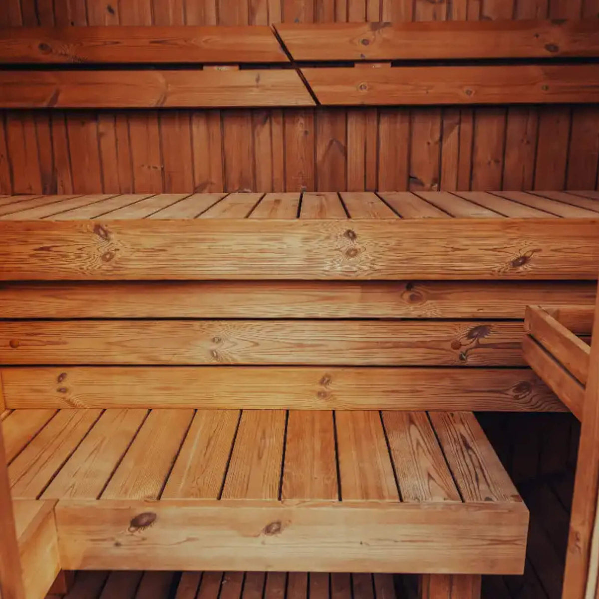 Premium 3-Person Outdoor Scandinavian ThermoWood Cube Sauna Kit With LED Lighting