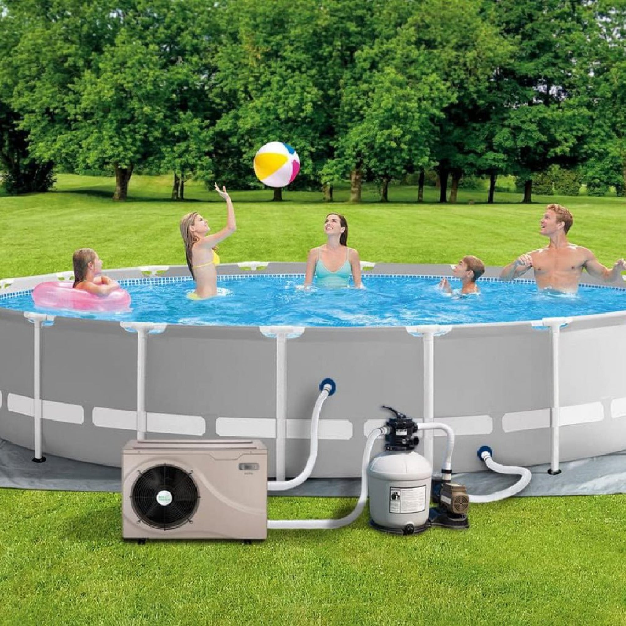 Premium Electric Backyard Swimming Pool Heater Pump For Above And Inground Pools, 6500 Gallons (SAK93571)