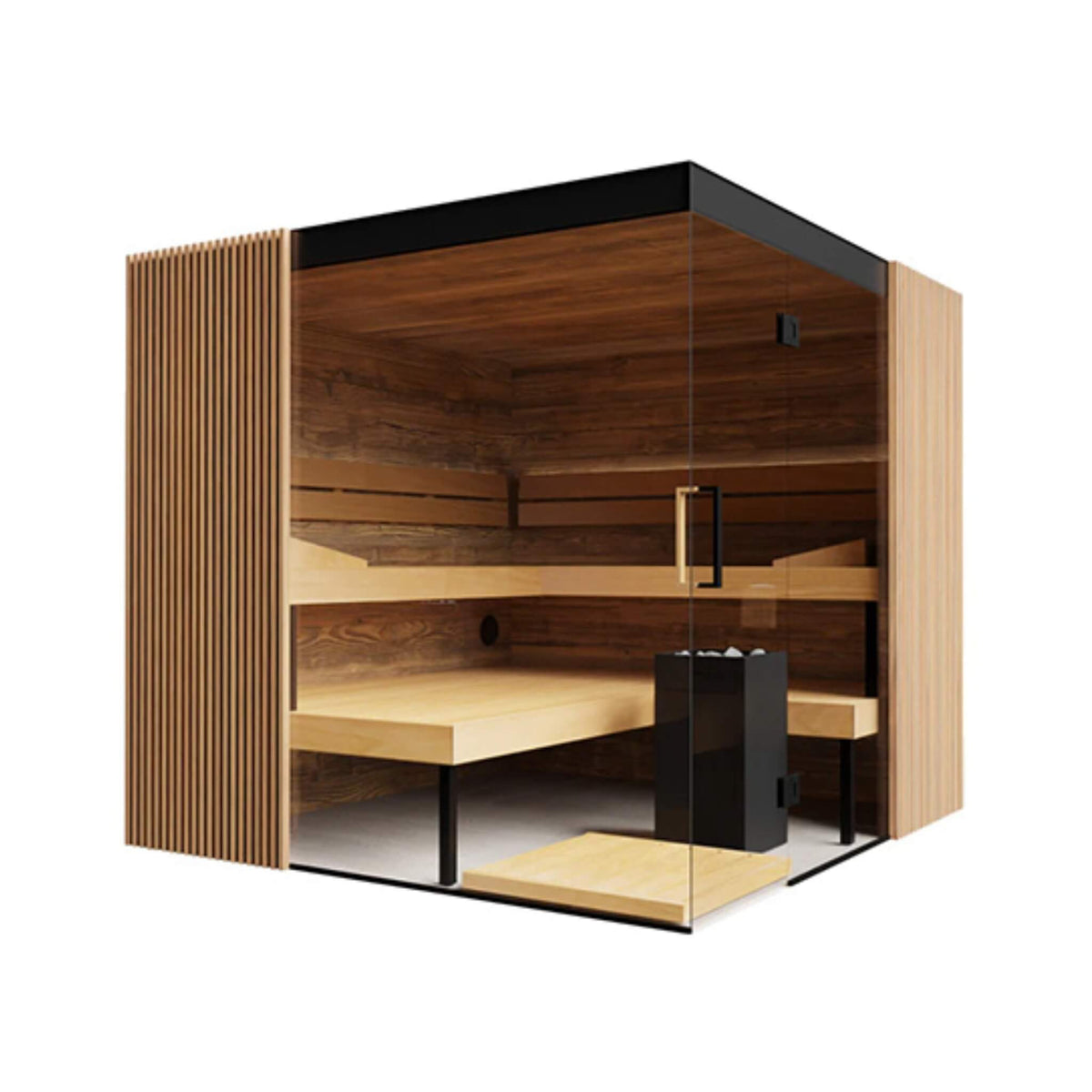 ThermaSol Aalto 4-Person Indoor Semi Panoramic Glass Sauna Cabin
