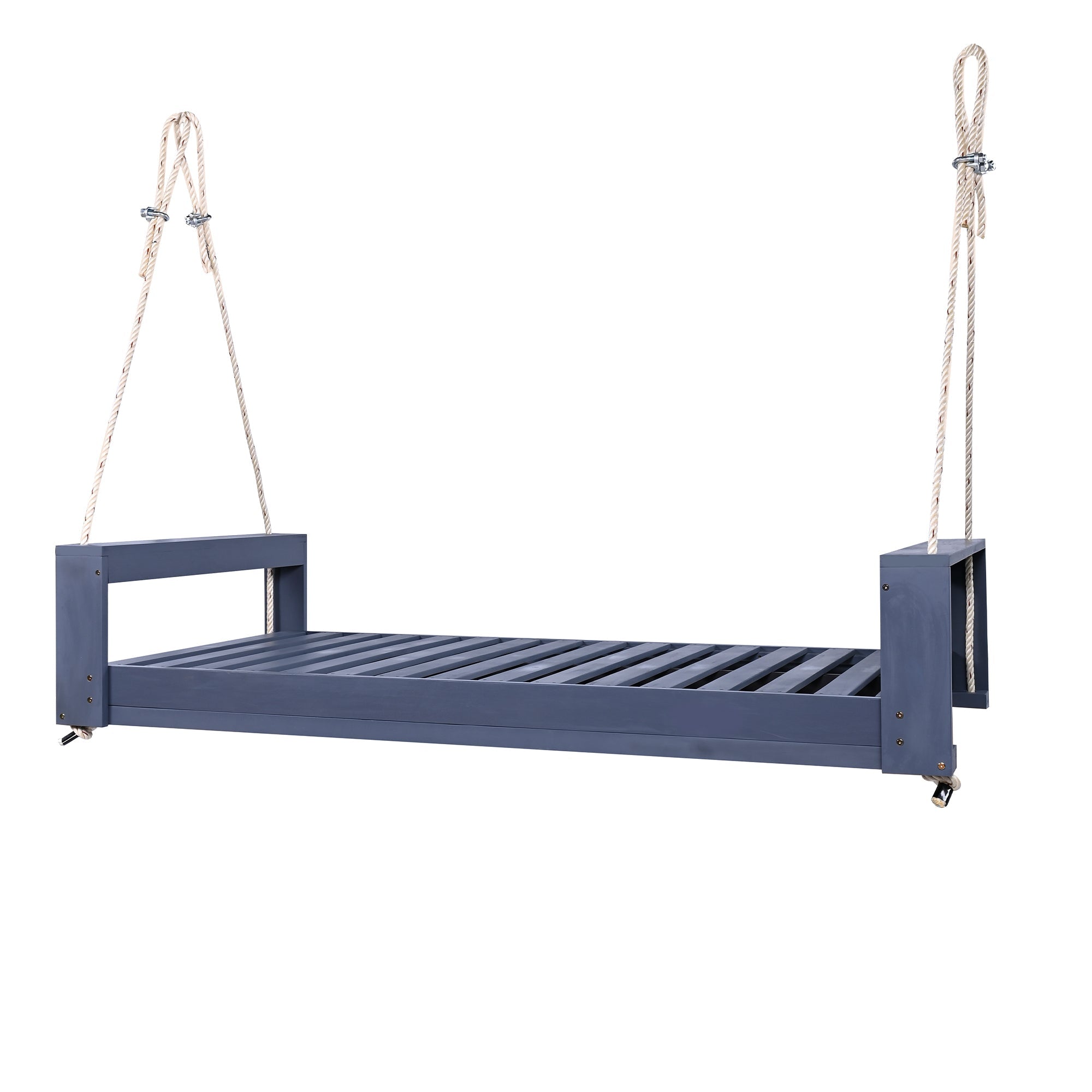 Twin Size Porch Swing Bed Seating Gray