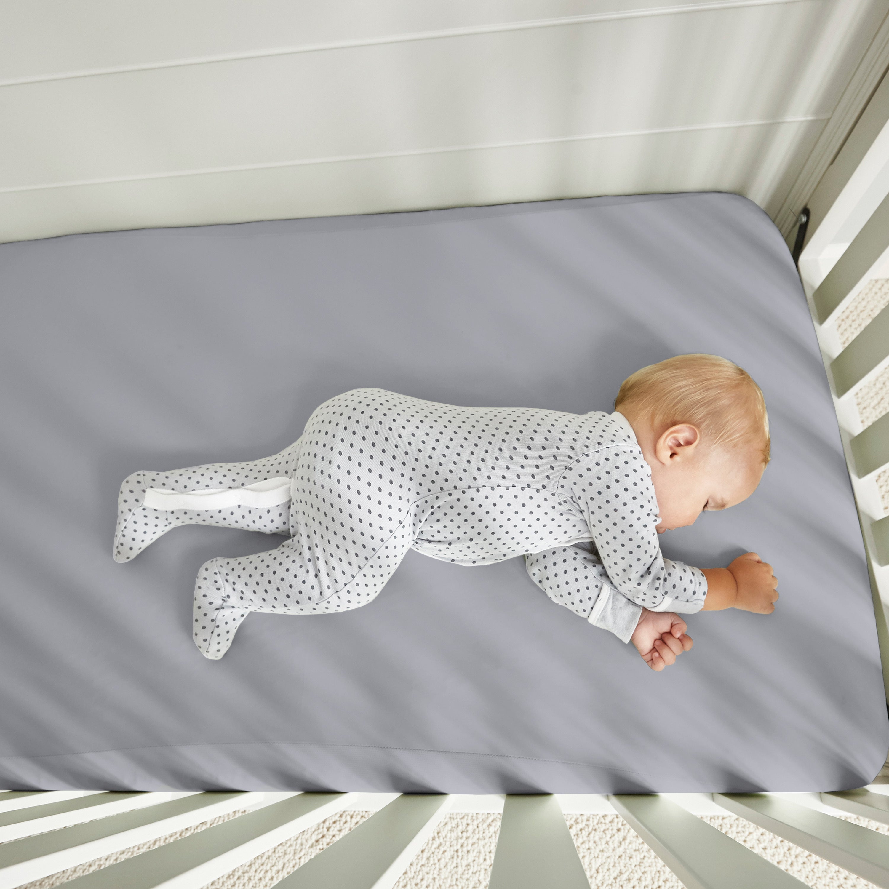 BedGear Hyper-Linen Crib Sheet, Light Grey