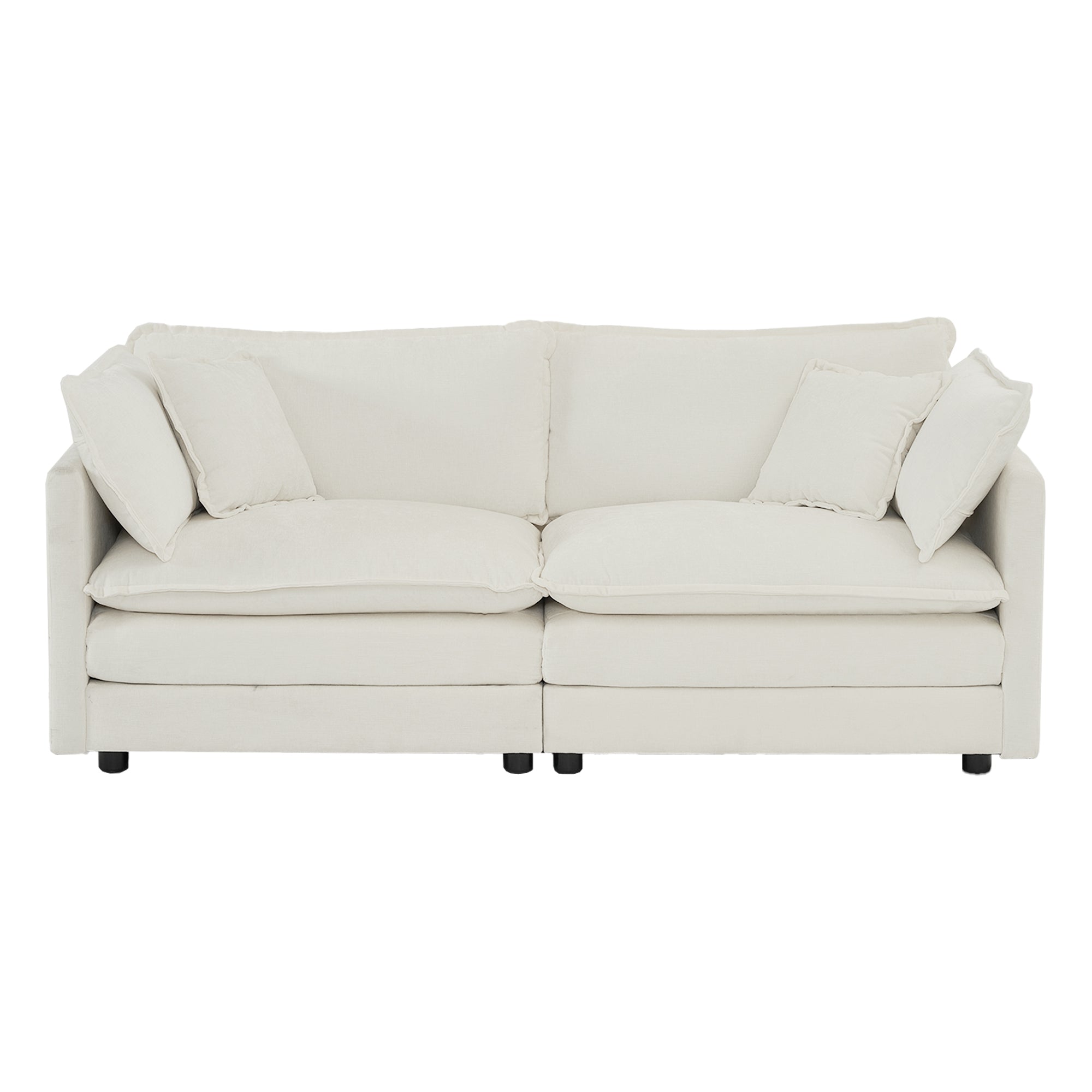 Sofa Set of 2 Chenille Couch, 2+3 Seater Sofa Set Deep Seat Sofa