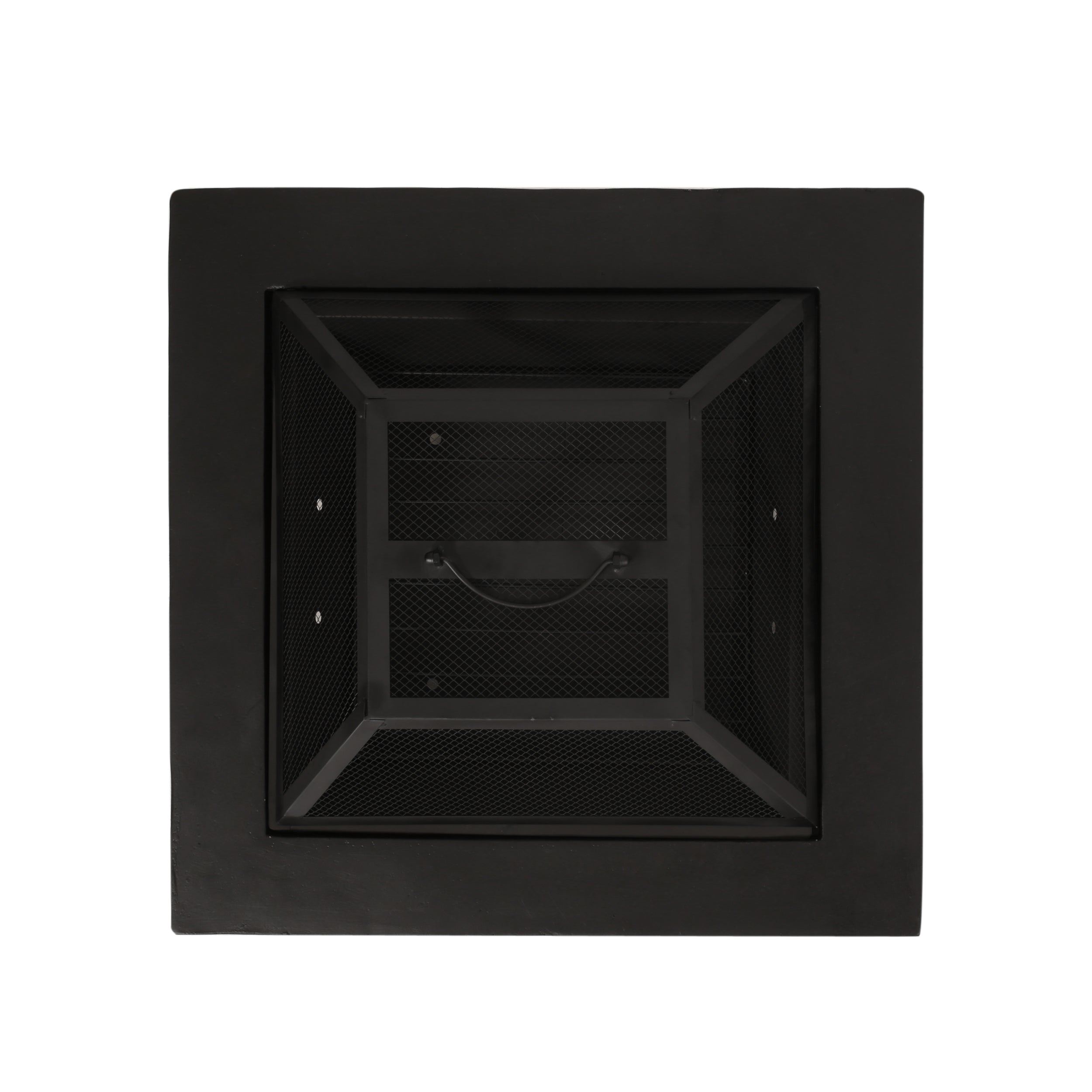 Outdoor 29' Square MgO Wood-Burning Fire Pit, Dark Gray