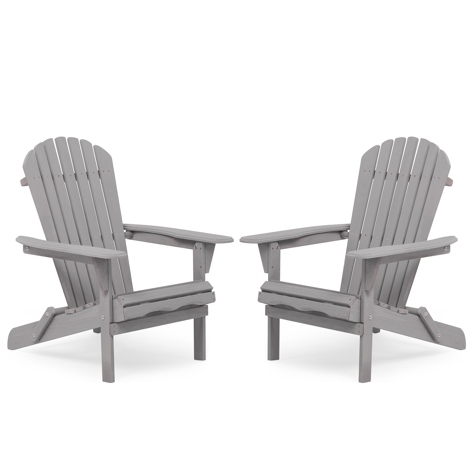 Classic Gray Cedar Wood Lounge Patio Chair Set of 2