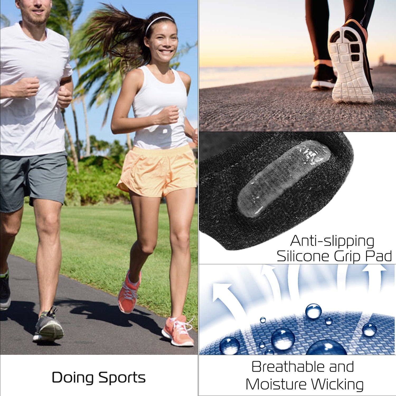 No Show Socks 5 Pairs Breathable Boat Socks