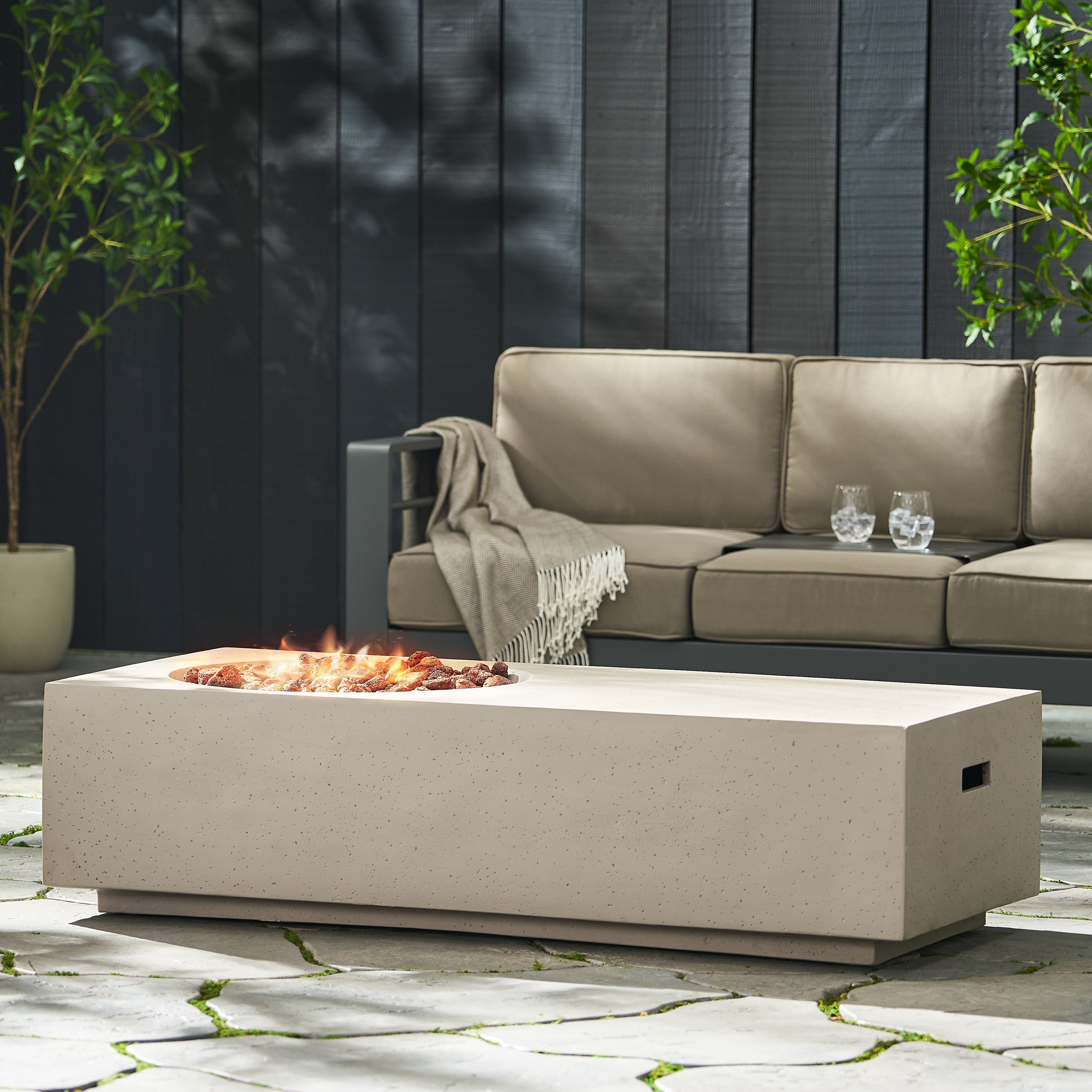 Rectangle 14.75' MGO Fire Pit - 50,000 BTU