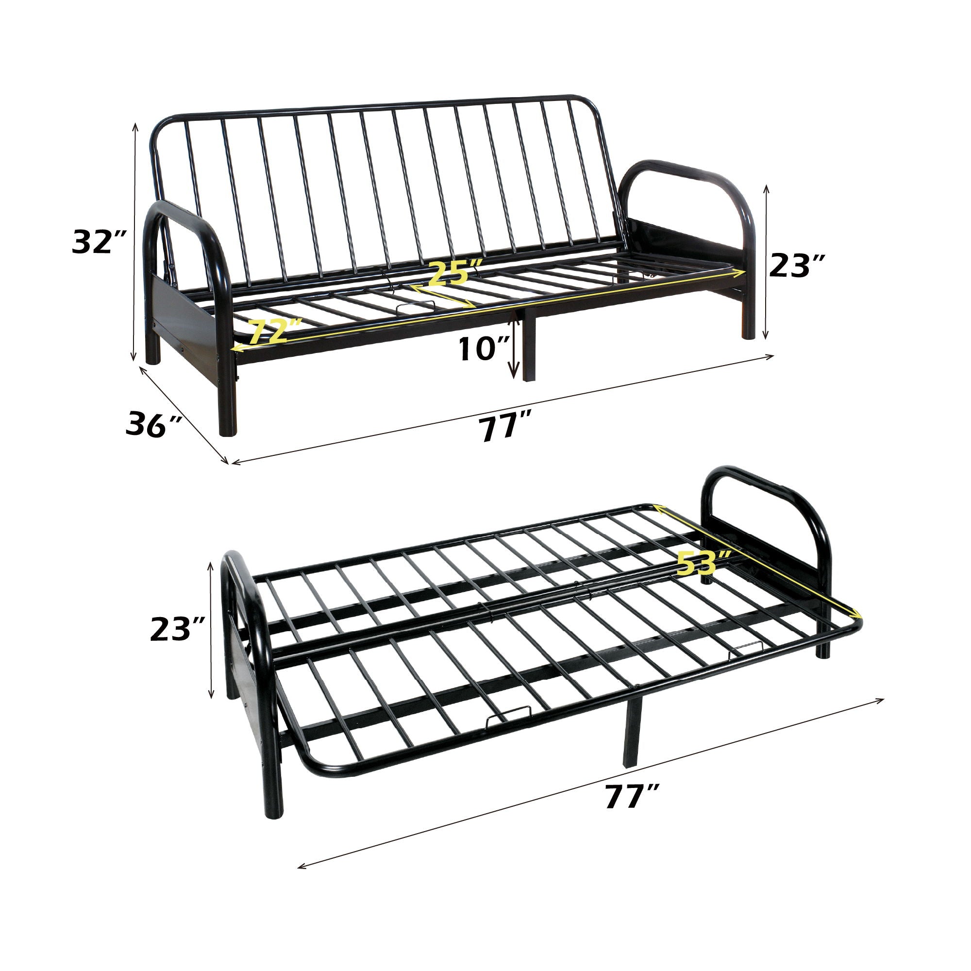 Alfonso Adjustable Sofa Frame (Cushion Not Included) - Black