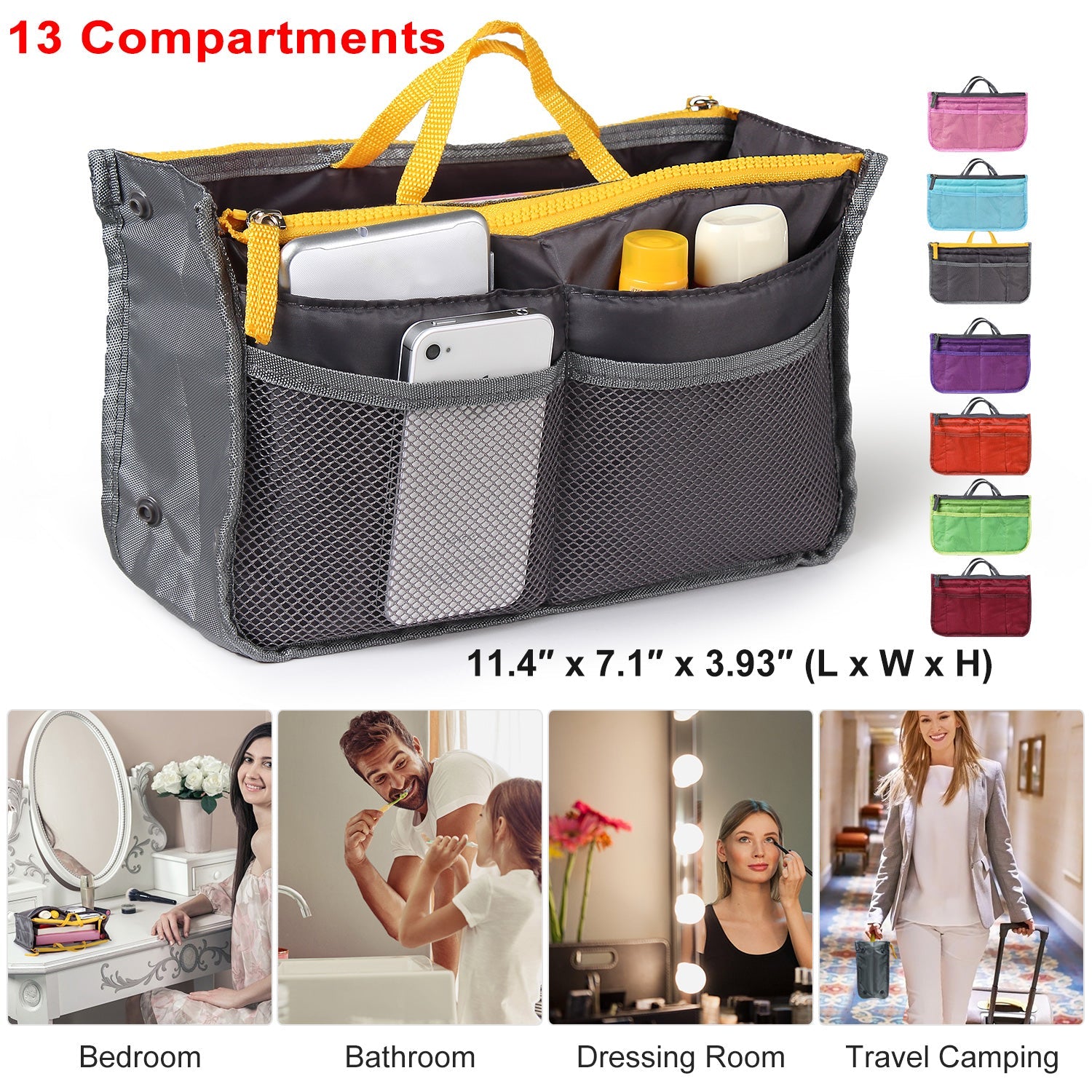 Makeup Bags Toiletry Purse Liner w/Hand Strap