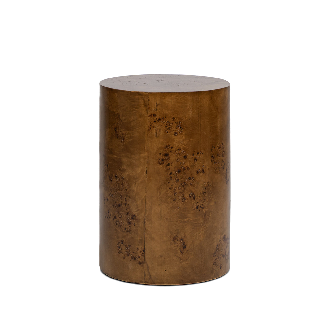 Nebula 22' Accent Pillar Side Table, Medium Brown Walnut Burl Wood