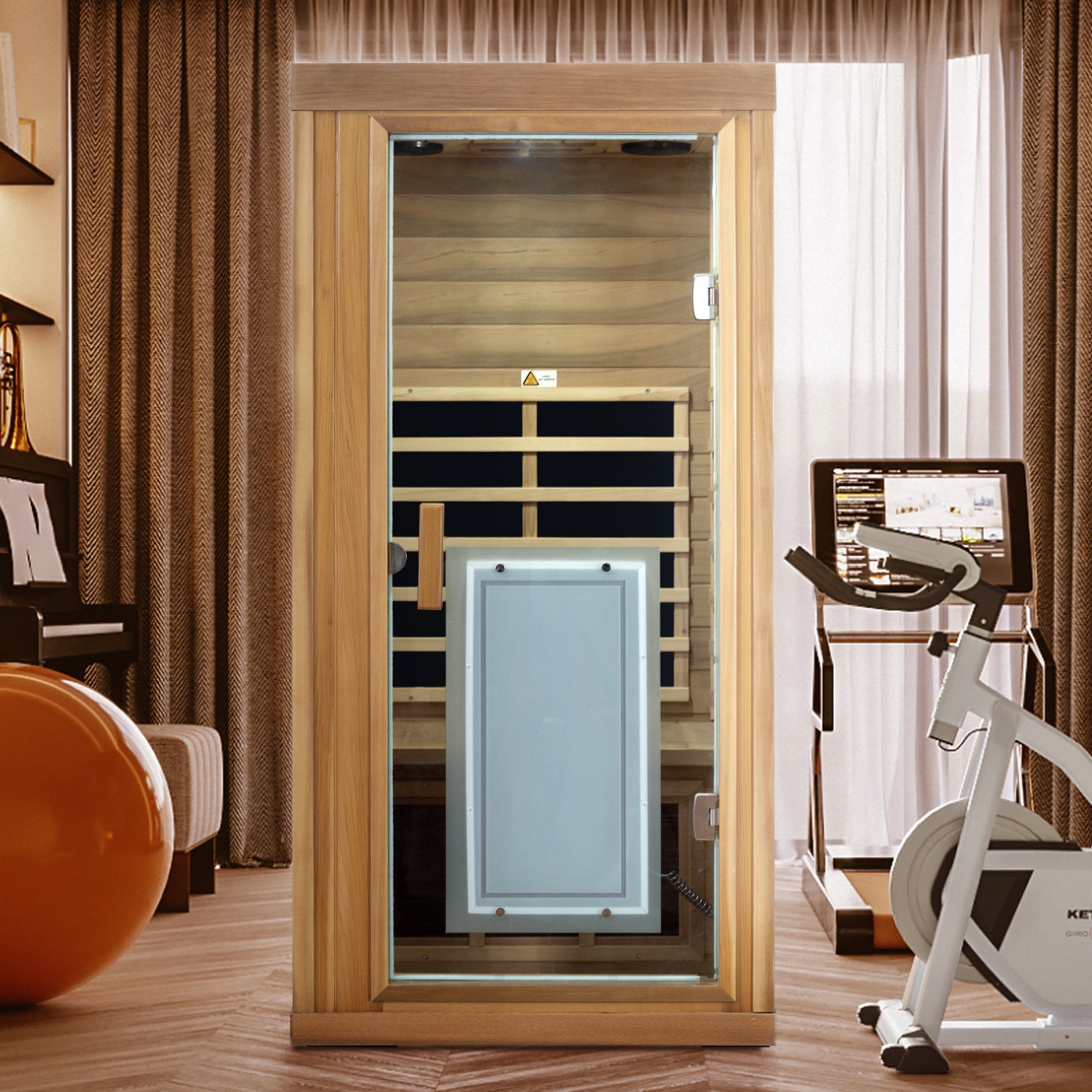 One person Far infrared red cedar standard indoor sauna room