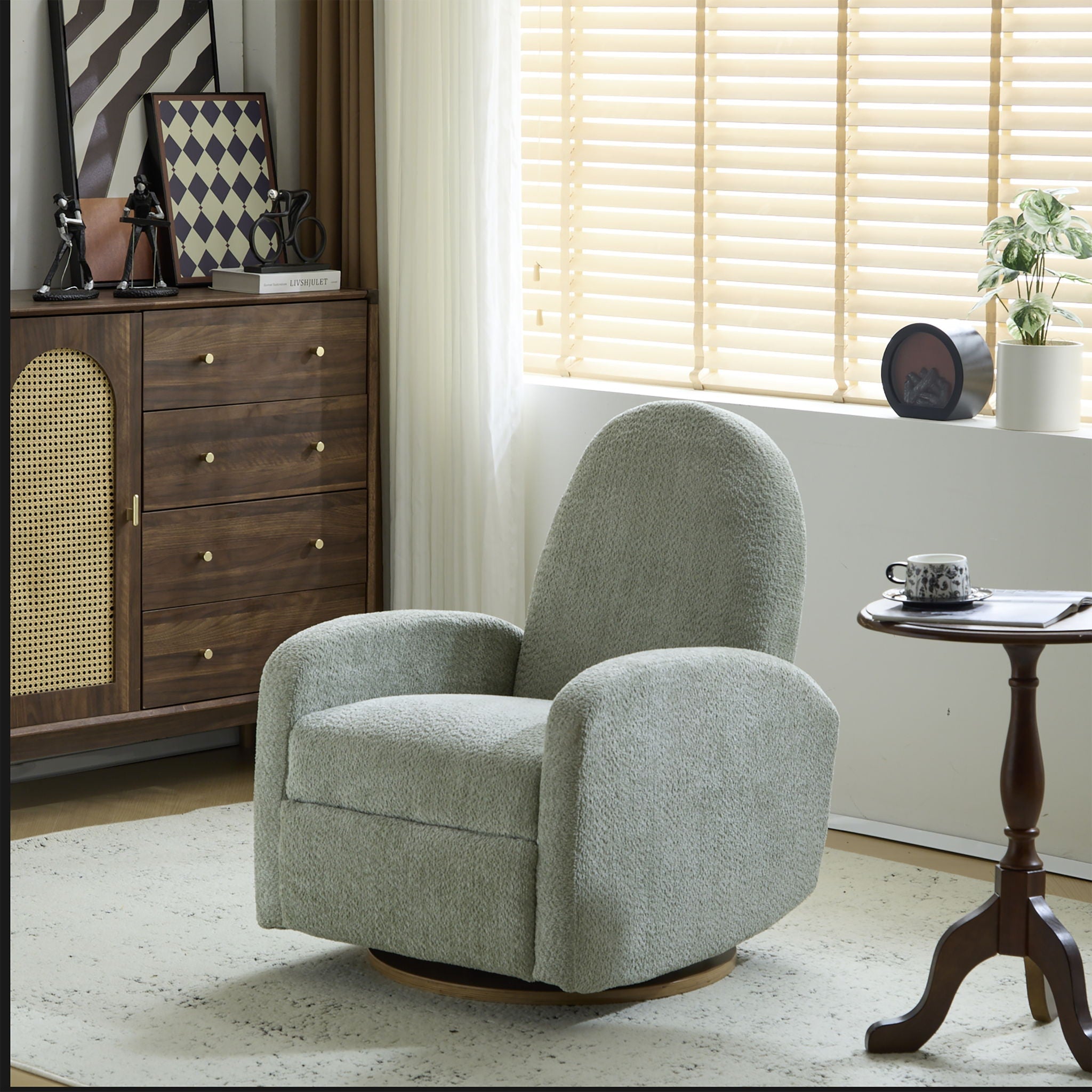 Contemporary 360 Swivel and Glider Recliner Chair