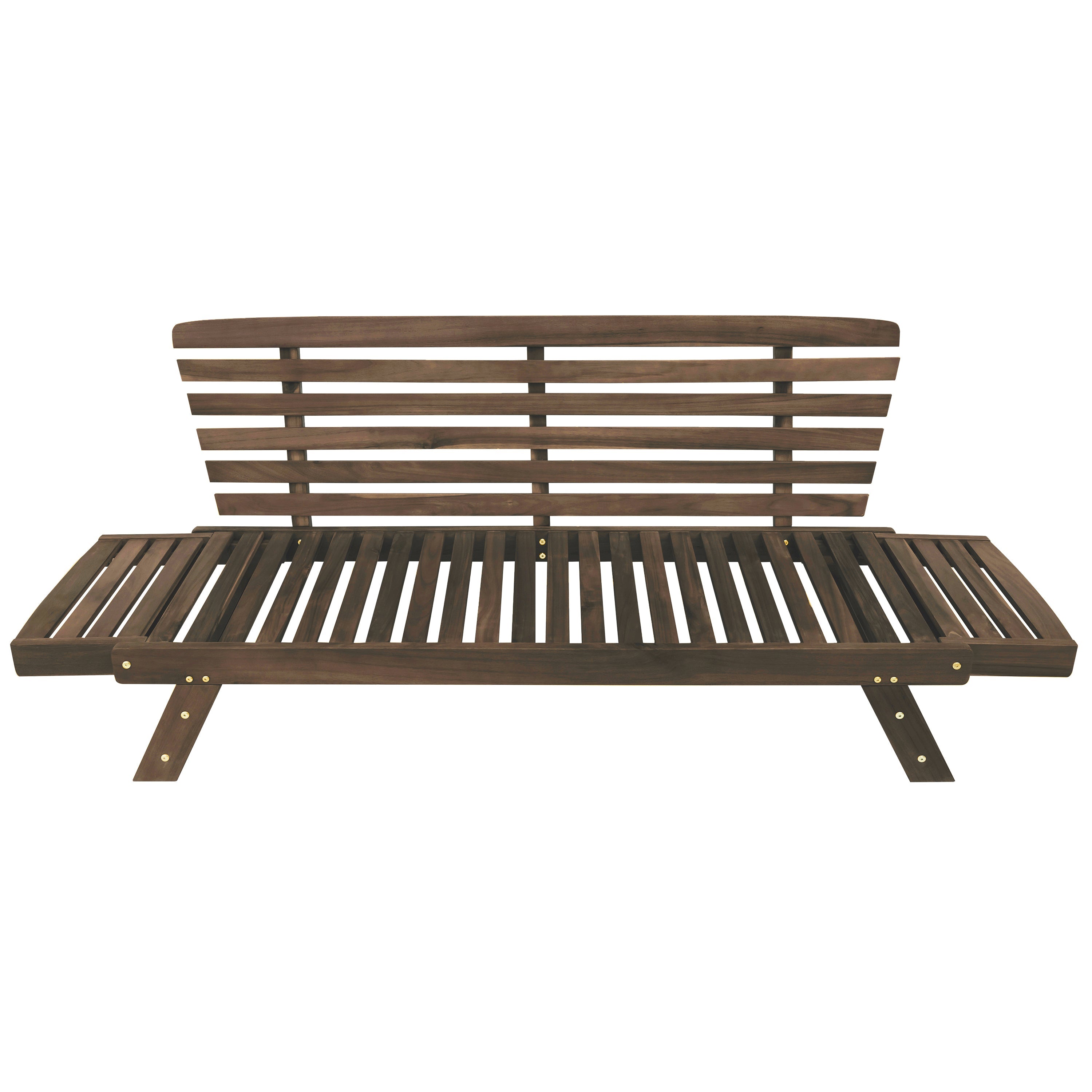 TOPMAX Outdoor Adjustable Patio Wooden Daybed Sofa Chaise Lounge with Cushions