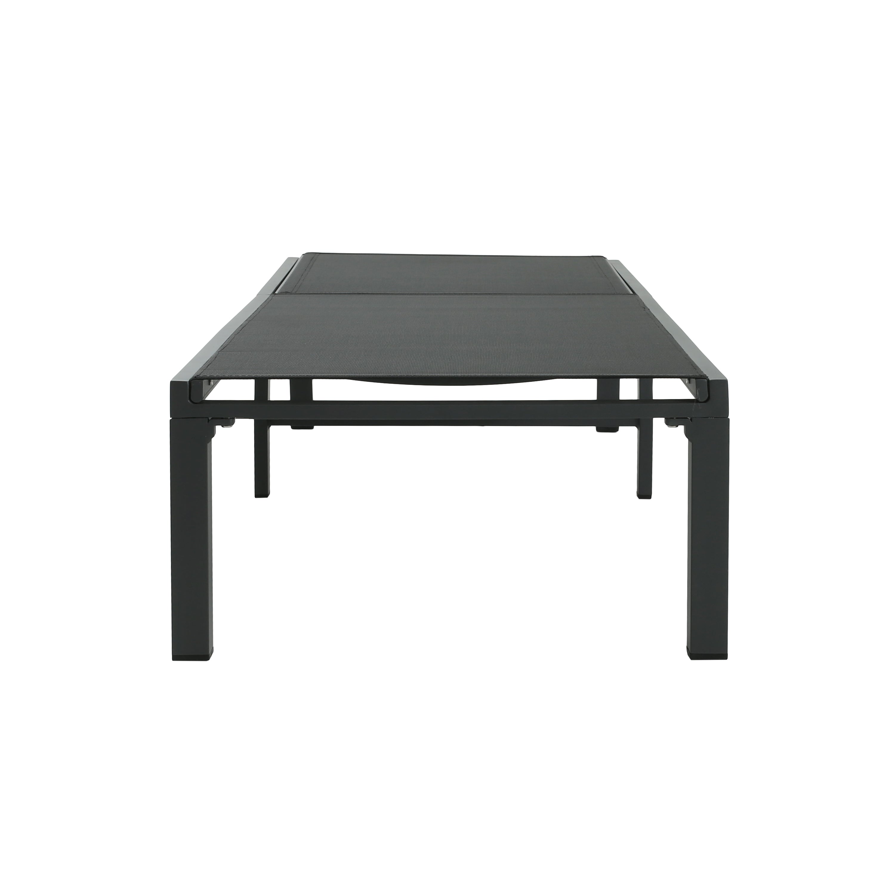 Westport Adjustable Outdoor Chaise Lounge Set of 2 Black Aluminum Frame