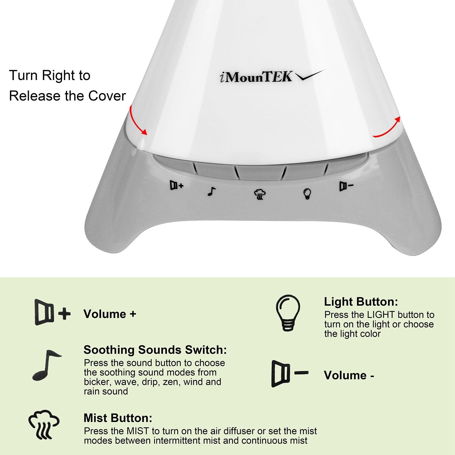 120ml Ultrasonic Cool Mist Humidifier With Soothing Sounds