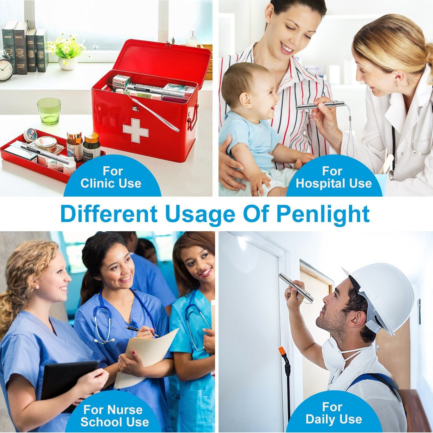 2Pcs Inspection Penlight for Nurses