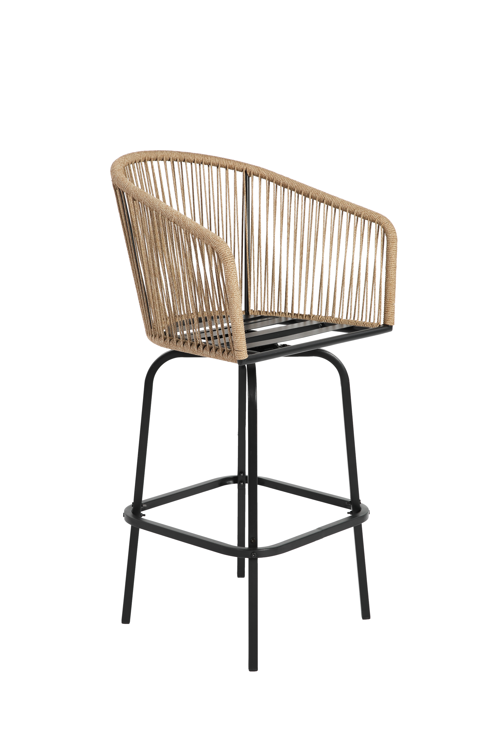 Outdoor Bar Stools Set of 4 with Armrests and Backrest